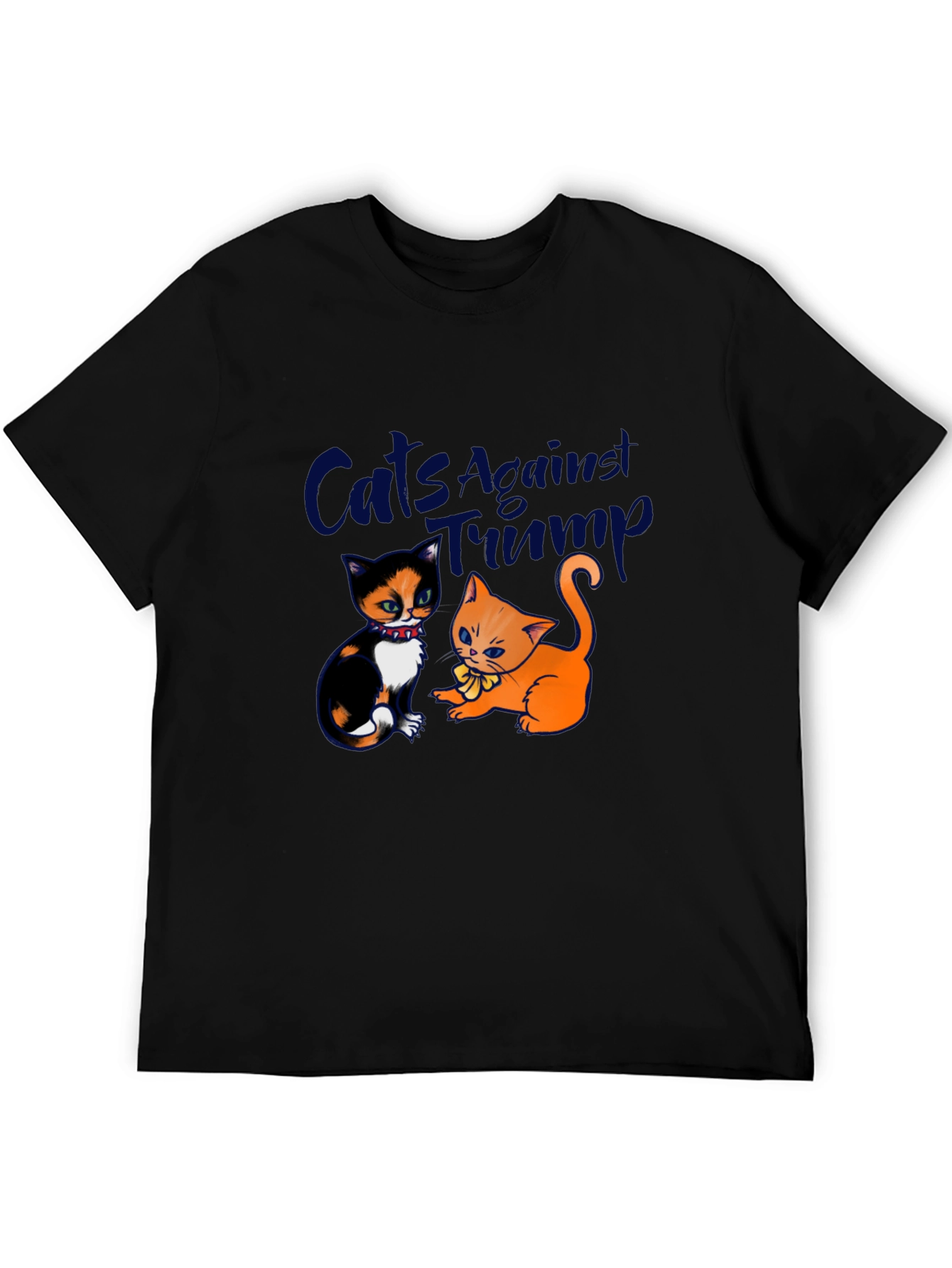 Black Cats Against Trump Novelty Graphic Tee view 5