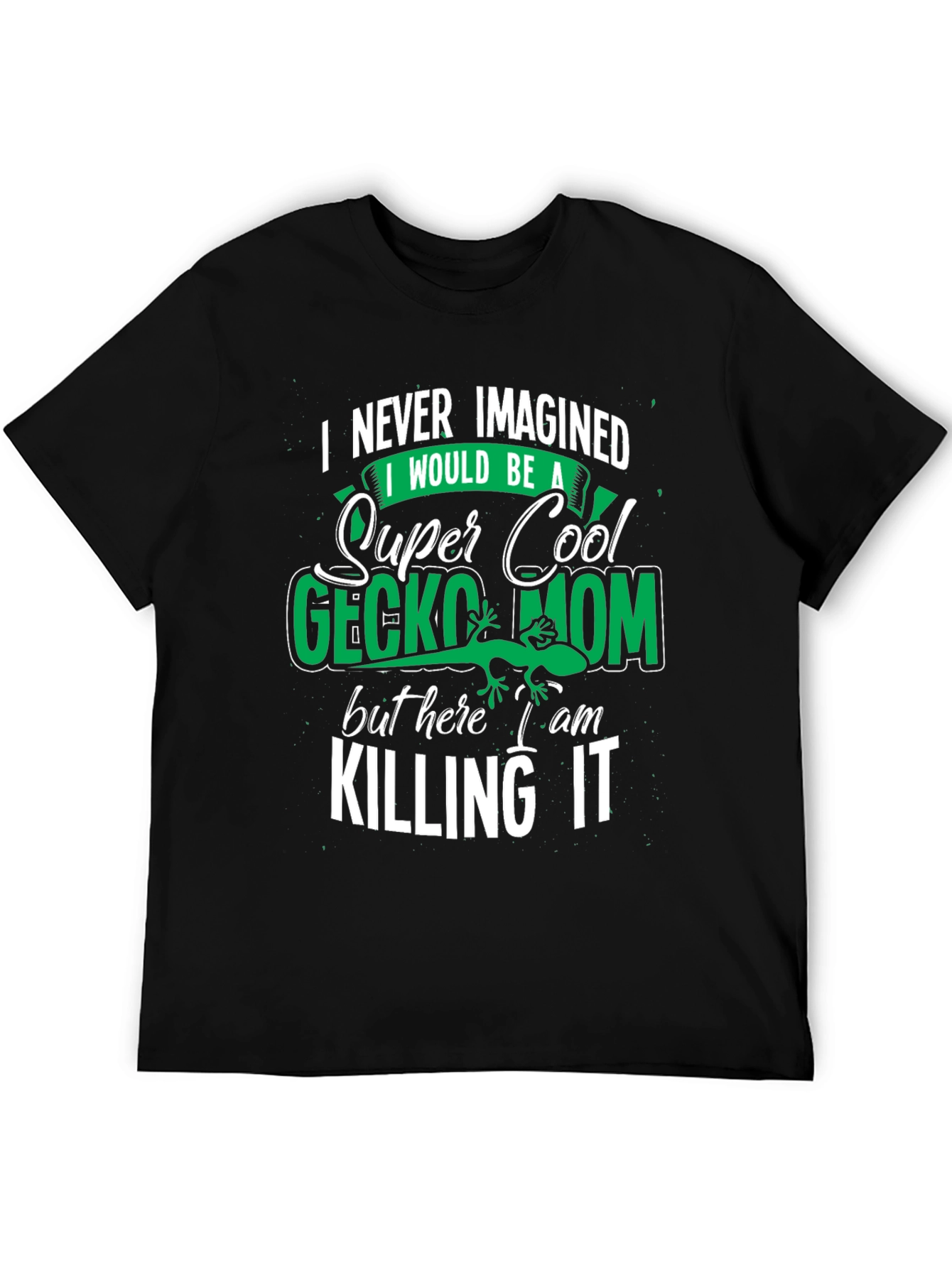 Black Super Cool Gecko Mom Graphic Tee view 5