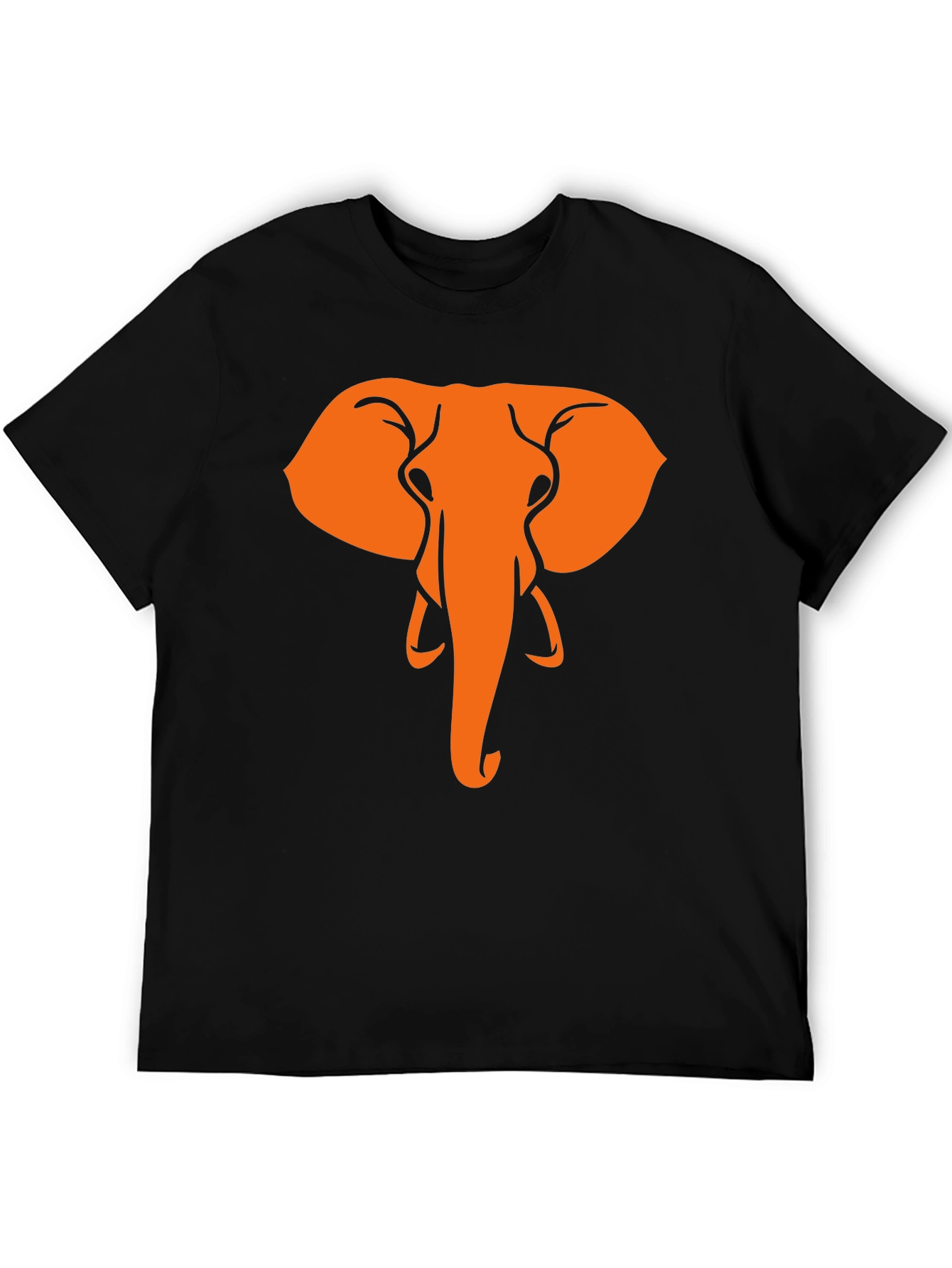 Black Elephant Graphic Tee - Black Cotton T-Shirt view 5