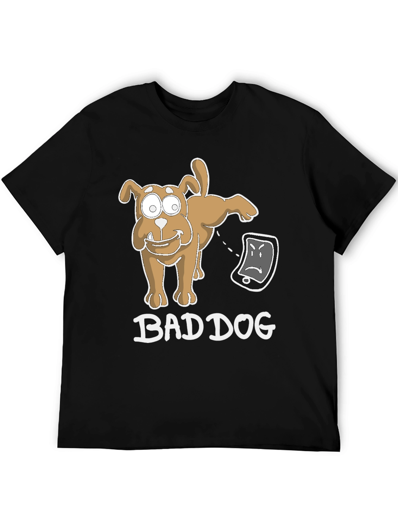 Black Bad Dog Funny T-Shirt view 5