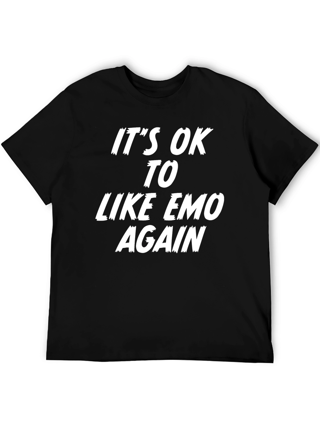 Black It's OK to Like Emo Again Black T-Shirt view 5