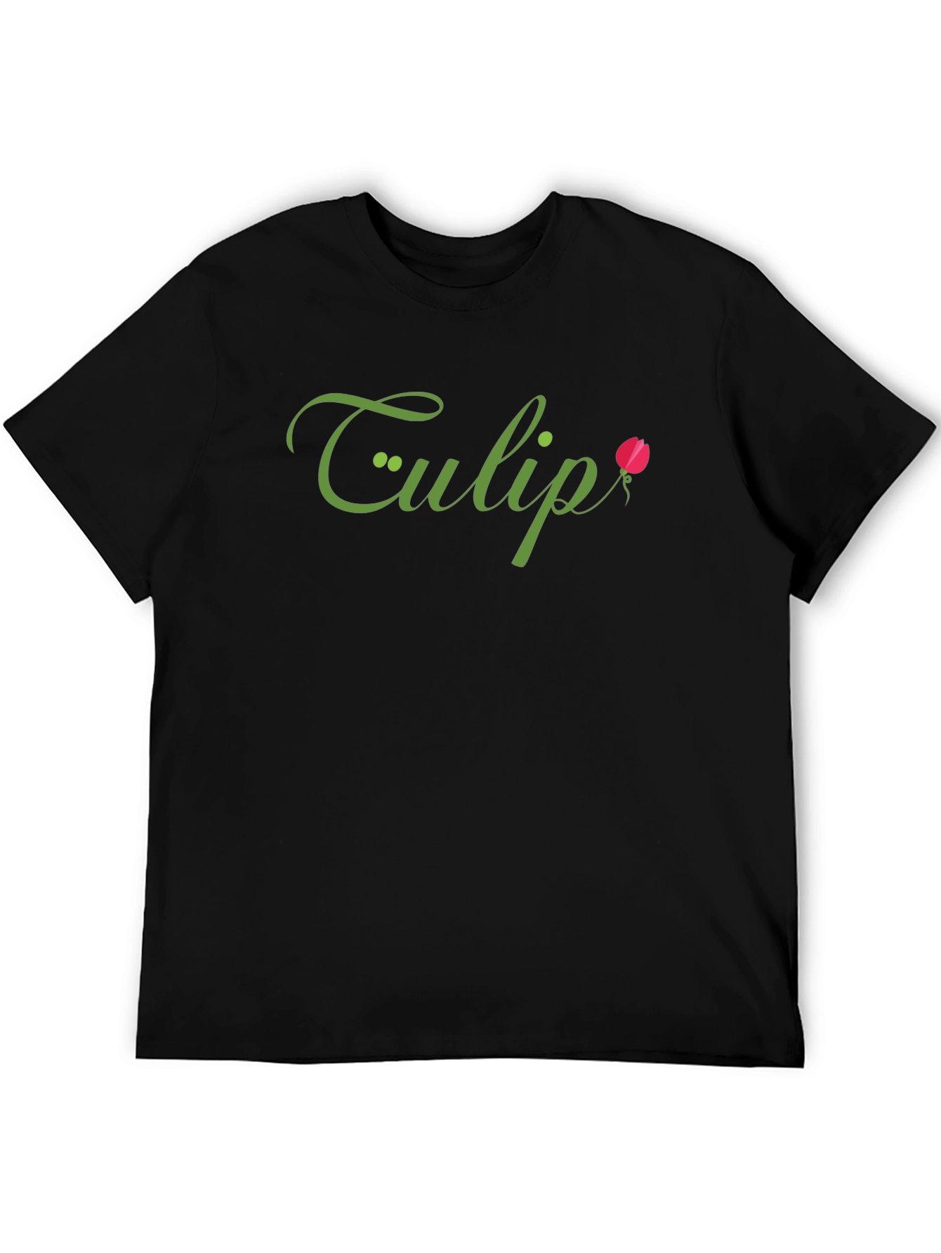 Black Tulip Graphic Black T-Shirt - Soft Cotton Blend view 5