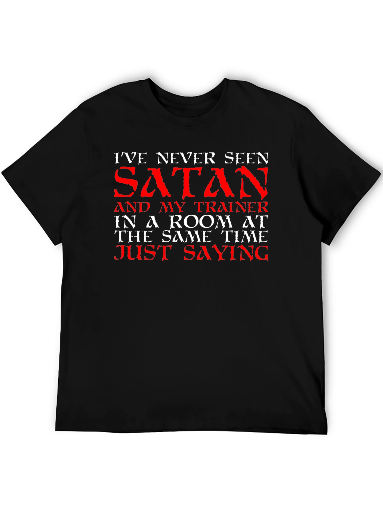 Black Satan Trainer Funny T-Shirt view 5