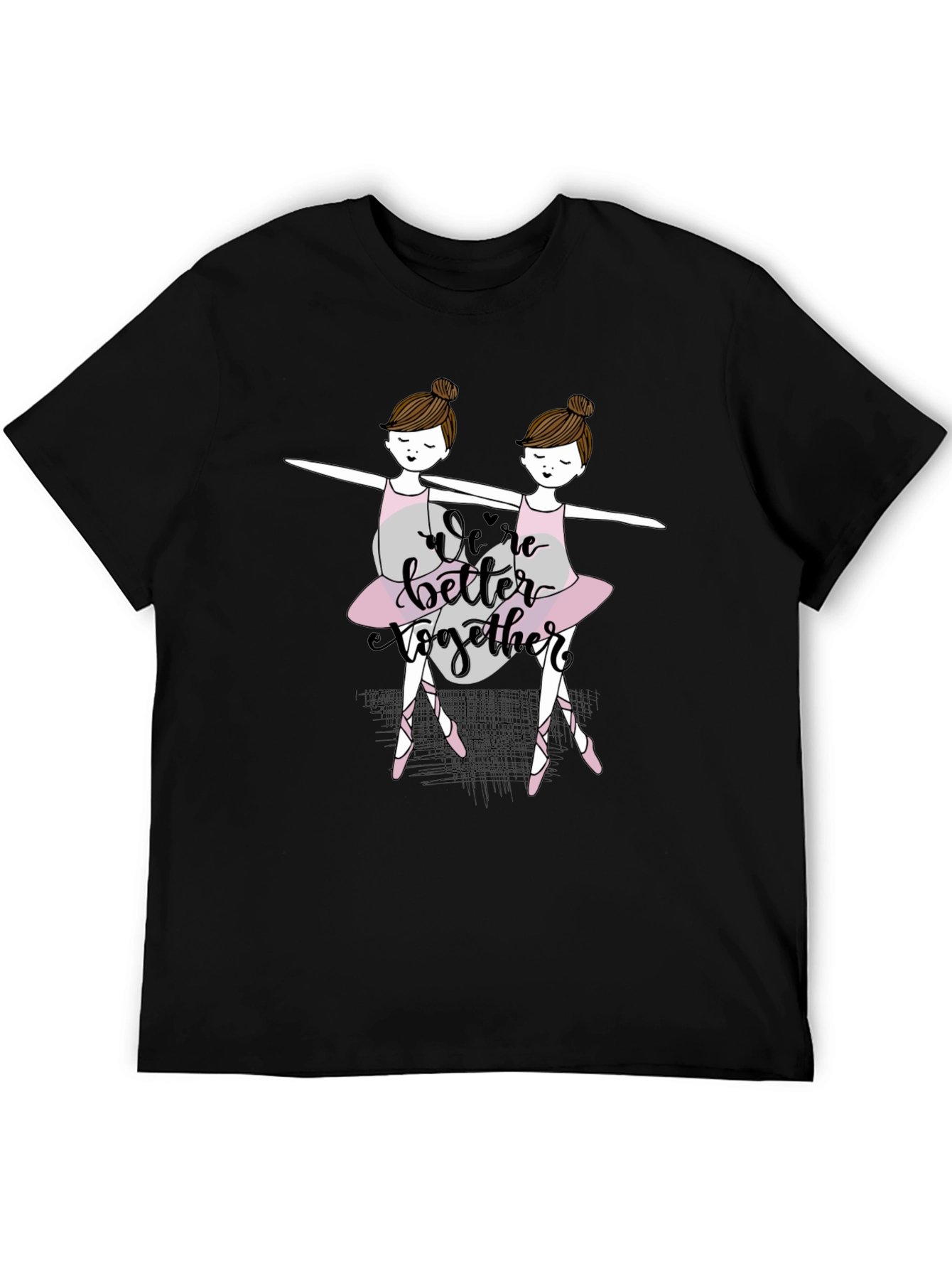 Black Ballerina Twin Dance Graphic T-Shirt view 5