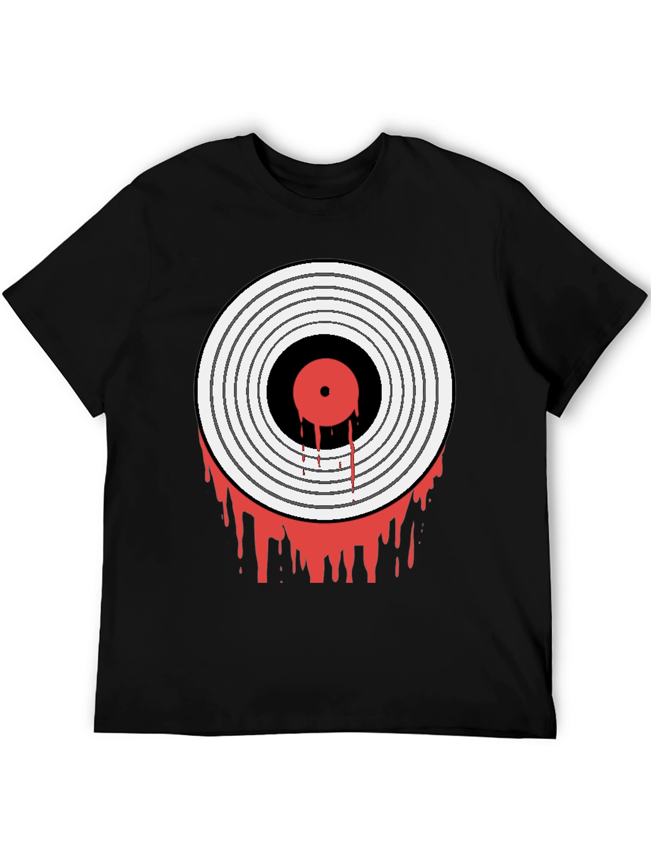 Black Bloody Vinyl Record Graphic Tee - Rock Music Shirt view 5