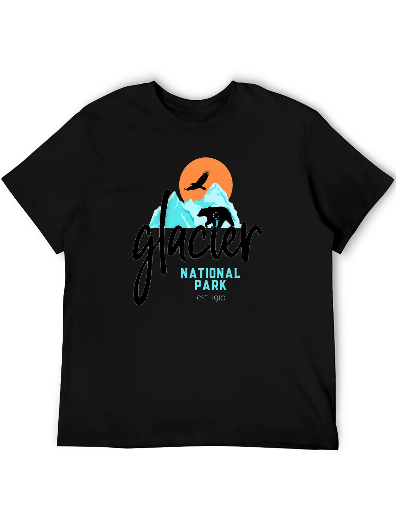 Black Glacier National Park Black T-Shirt view 5
