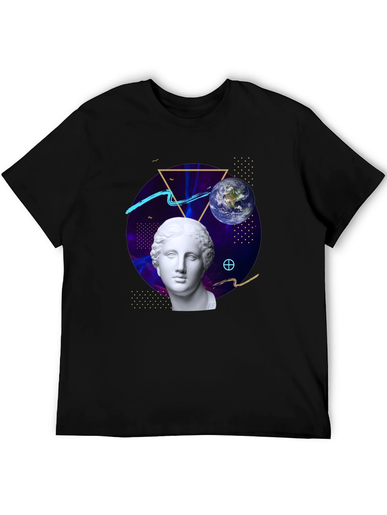 Black Cosmic Bust Tee - Unique Graphic Design T-Shirt view 5