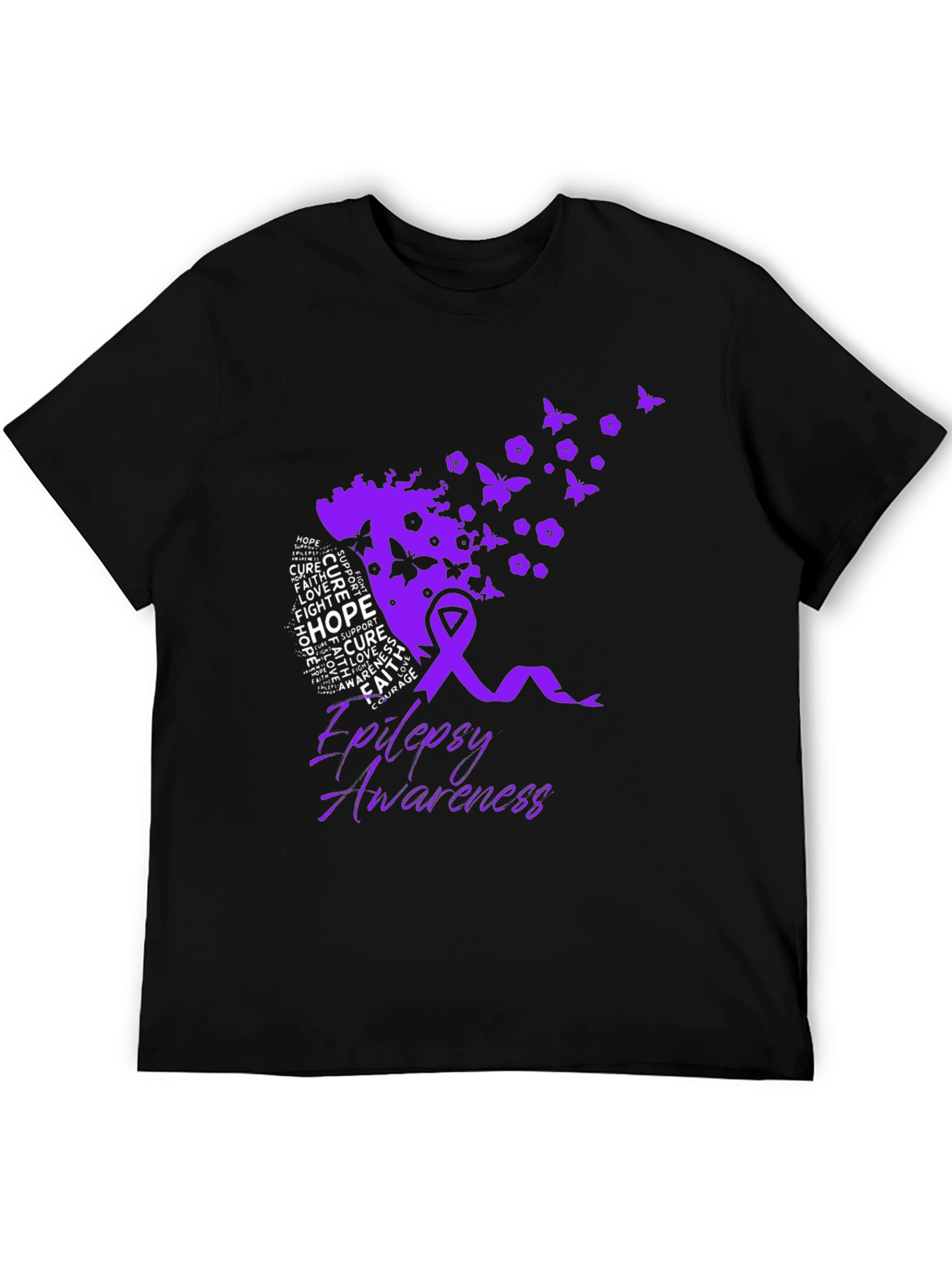 Epilepsy Awareness T-Shirt - Purple Ribbon Design - 5