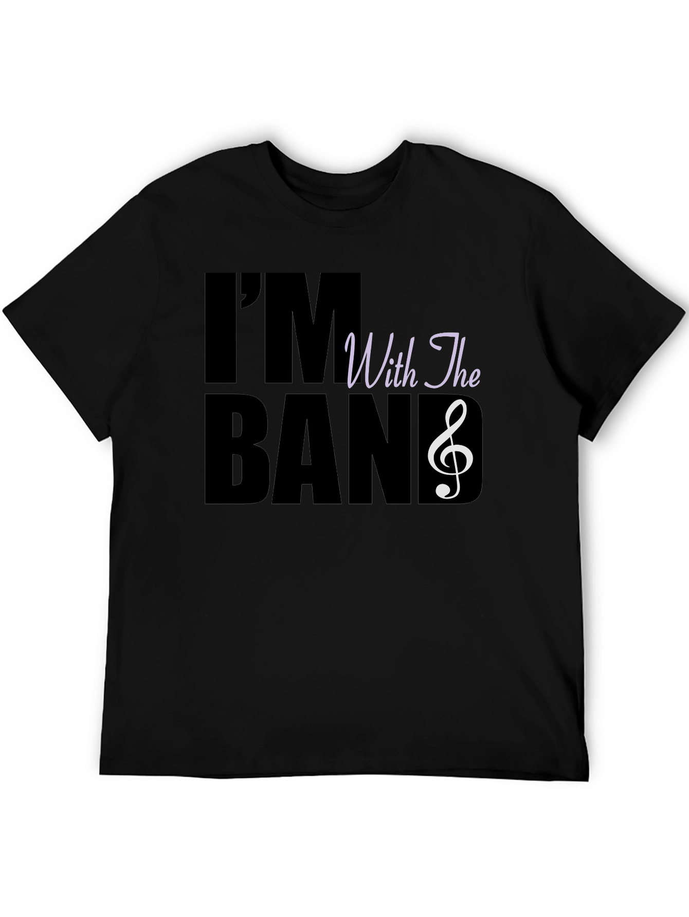 Black I'm With The Band Graphic Tee - Music Lover T-Shirt view 5