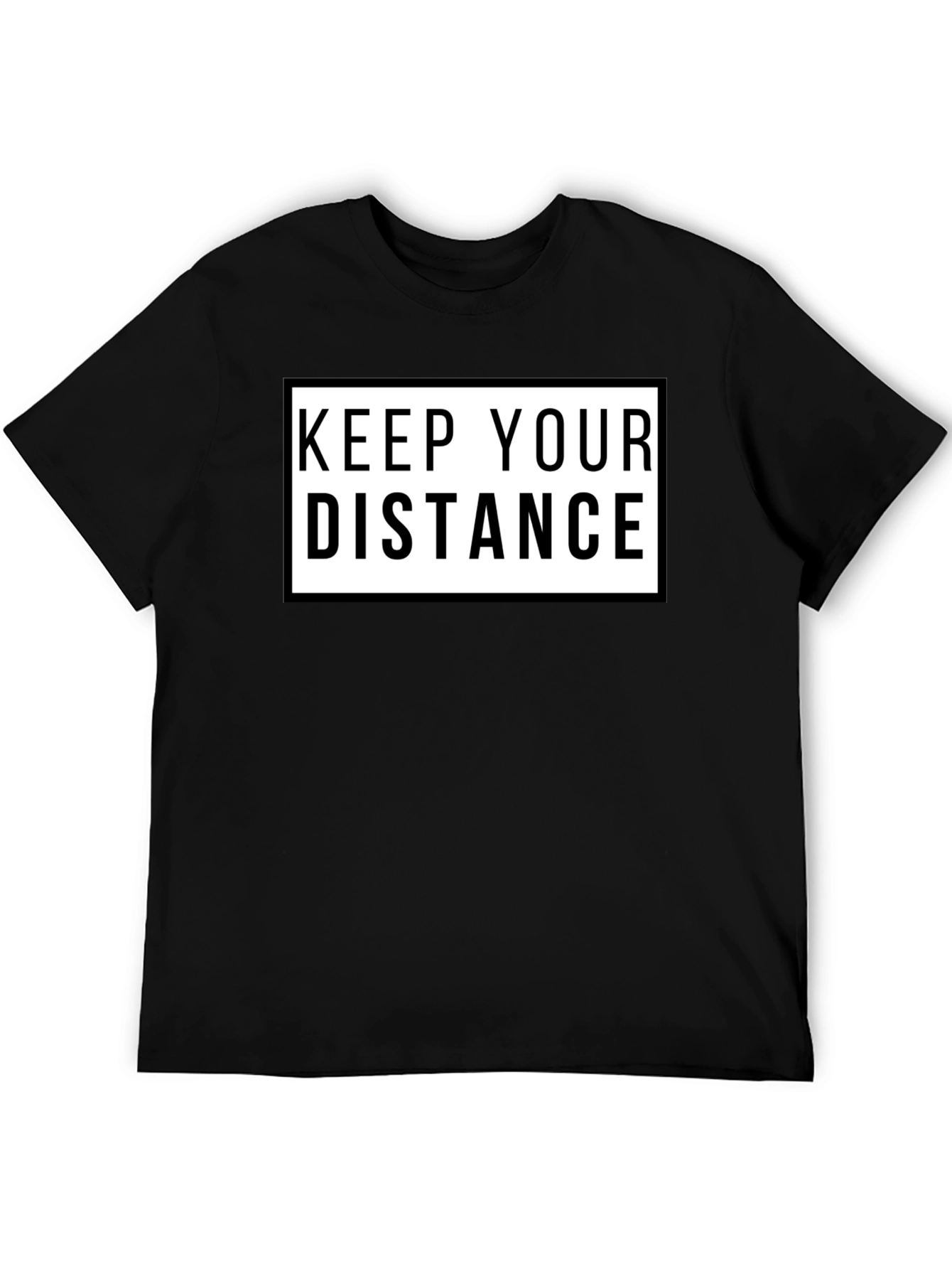 Black Keep Your Distance Graphic Tee - Black view 5