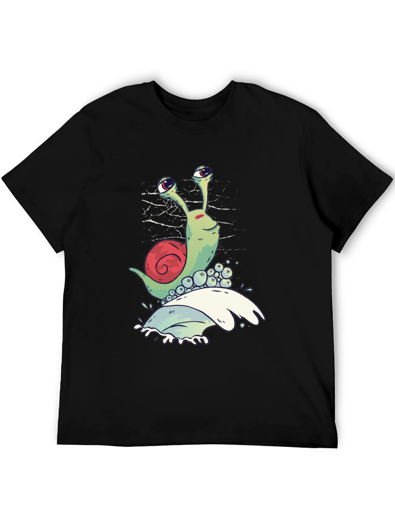 Black Snail Graphic T-Shirt - Black Crew Neck Tee view 5