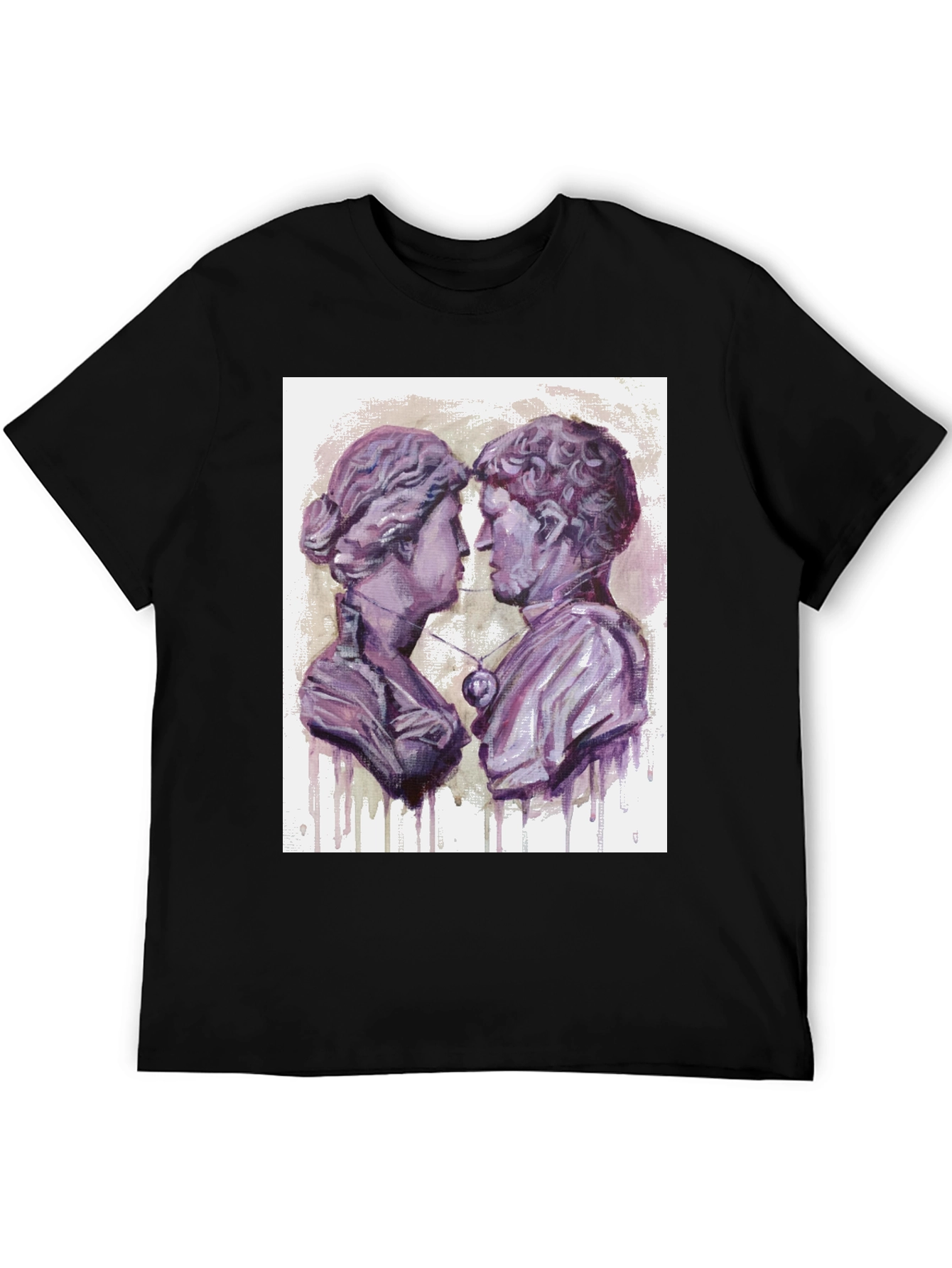 Black Ancient Lovers T-Shirt - Unique Artistic Design view 5