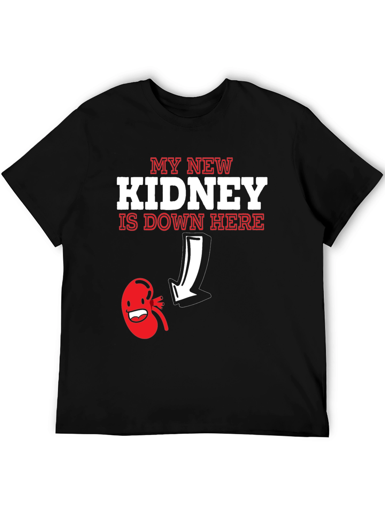 Black New Kidney T-Shirt - Funny Transplant Gift view 5