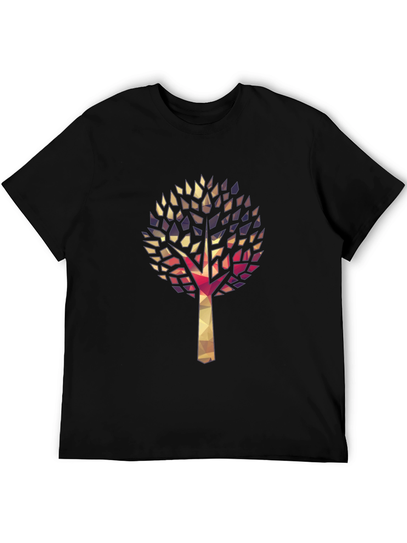 Black Geometric Tree Graphic Tee - Stylish & Unique view 5