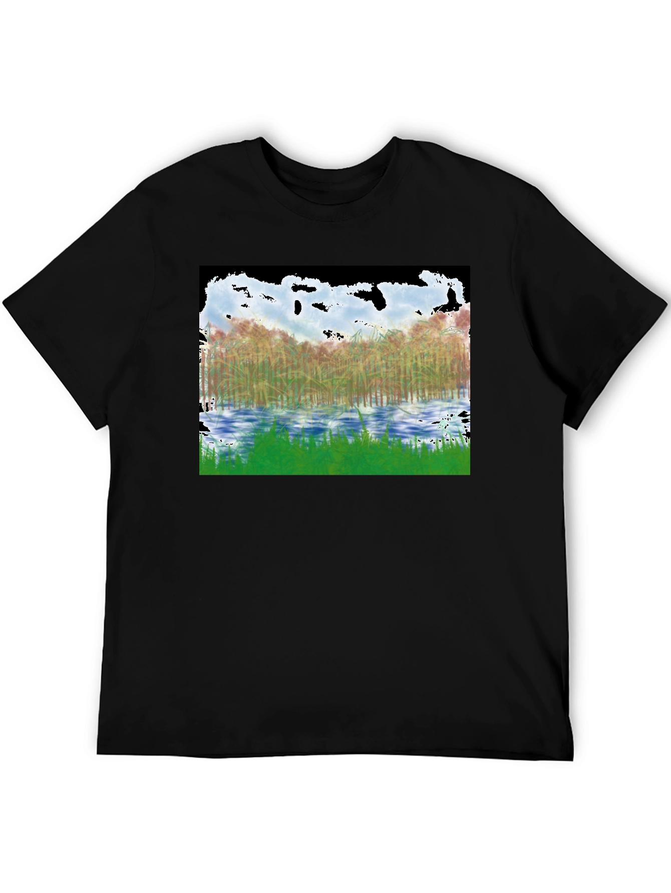 Black Nature Inspired Black T-Shirt view 5