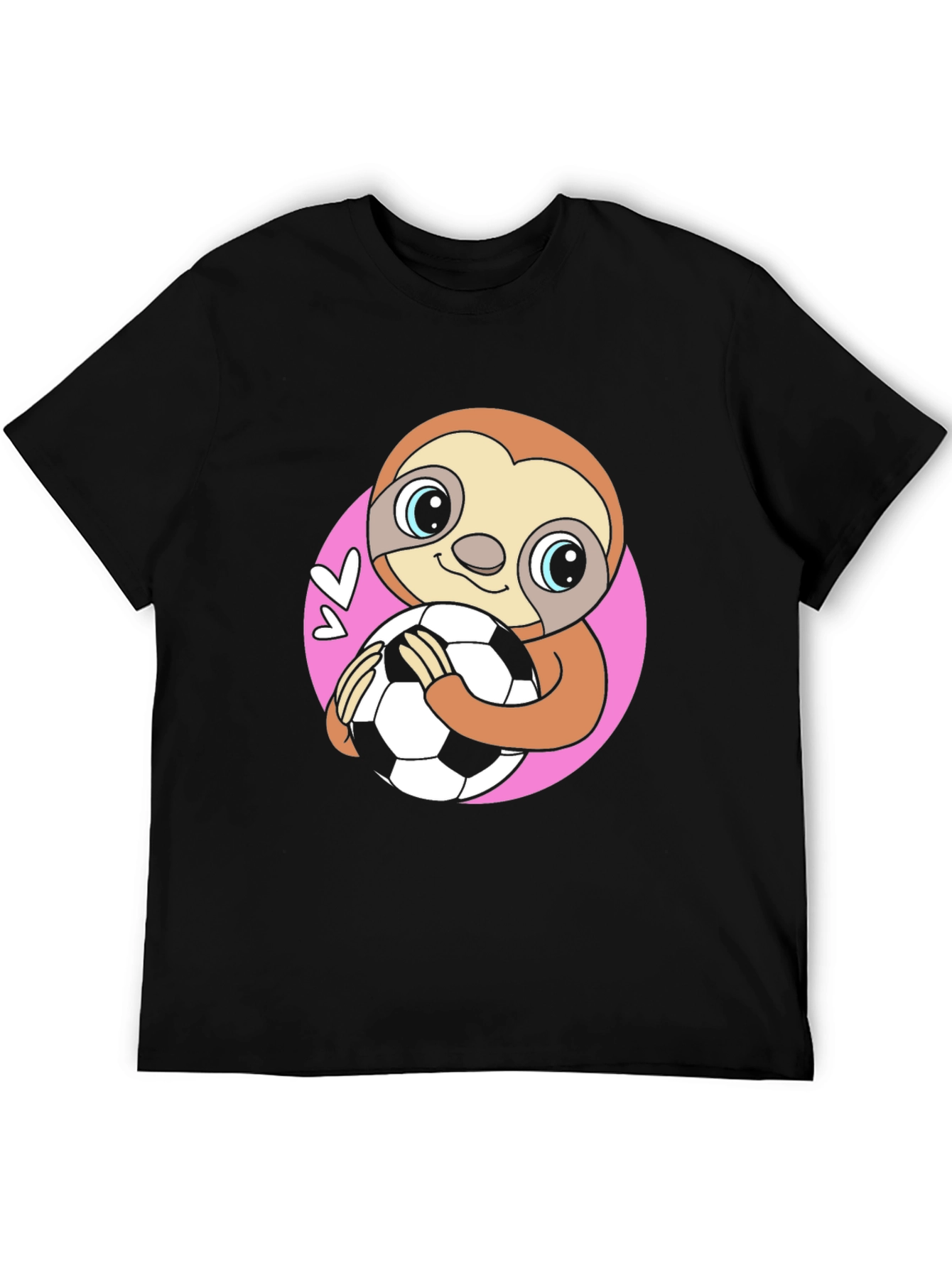 Black Sloth Soccer Fan T-Shirt - Cute Animal Tee view 5