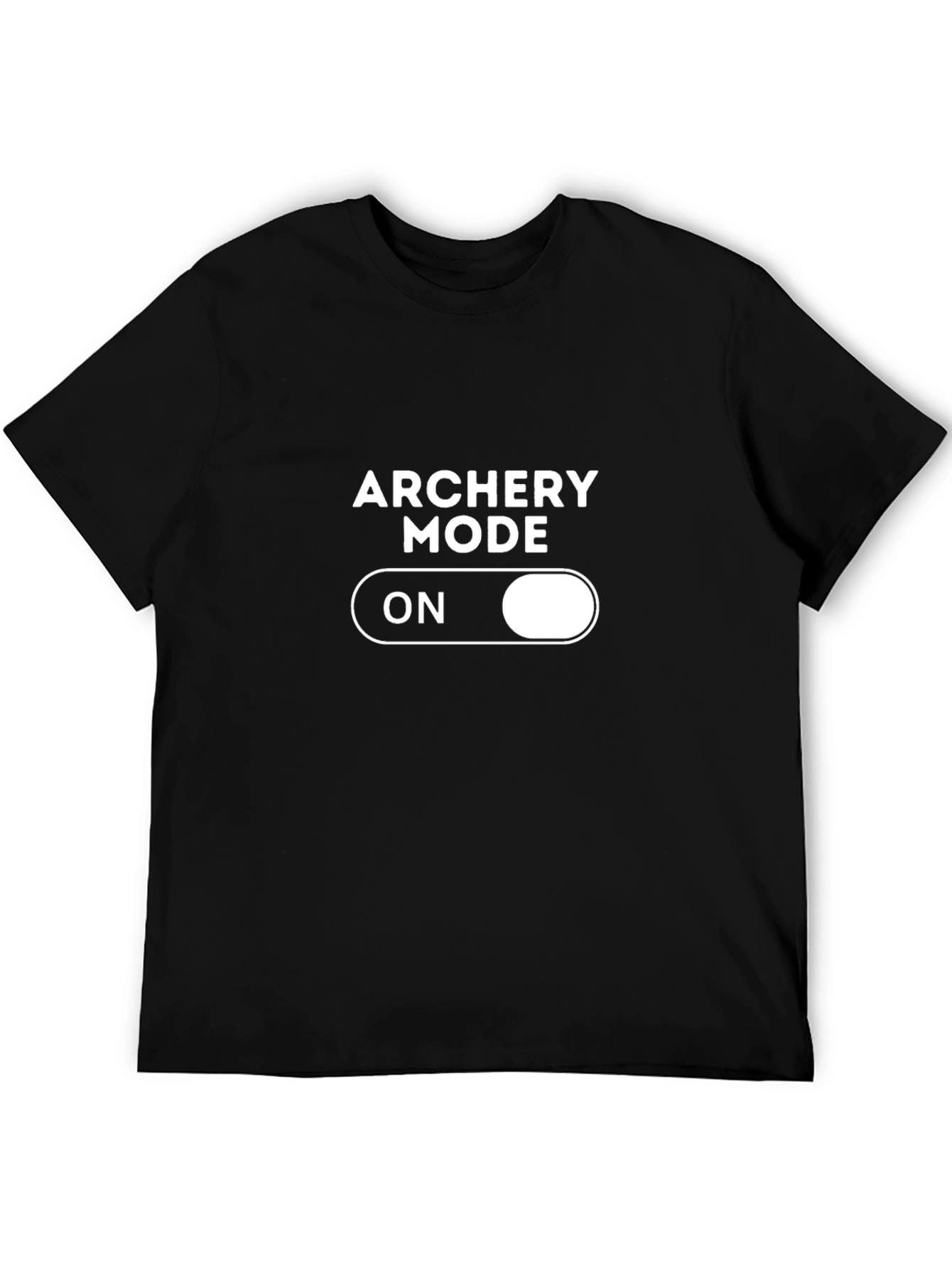 Black Archery Mode ON T-Shirt - Black Graphic Tee view 5