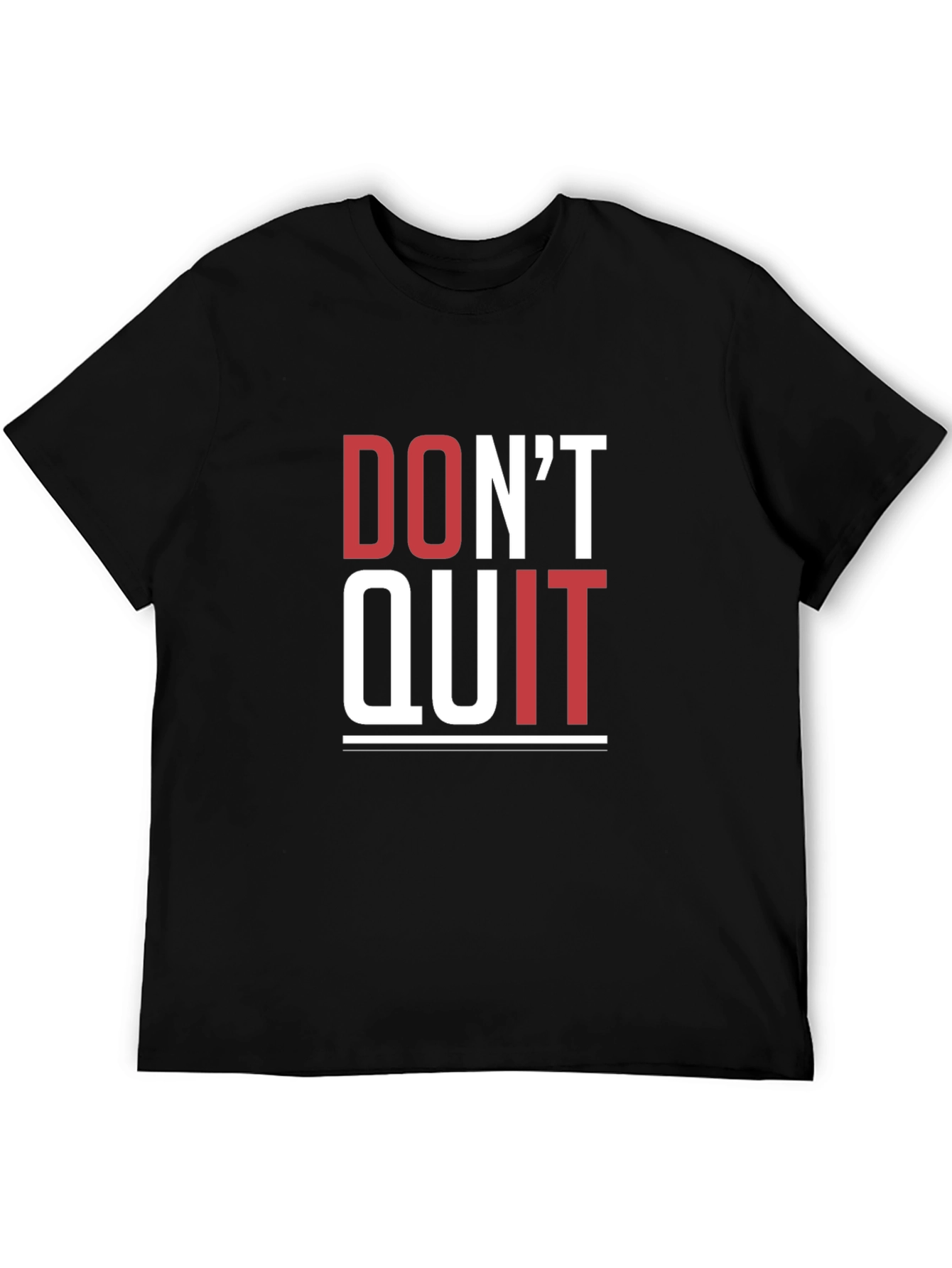Black Motivational Graphic Tee - Don't Quit T-Shirt view 5