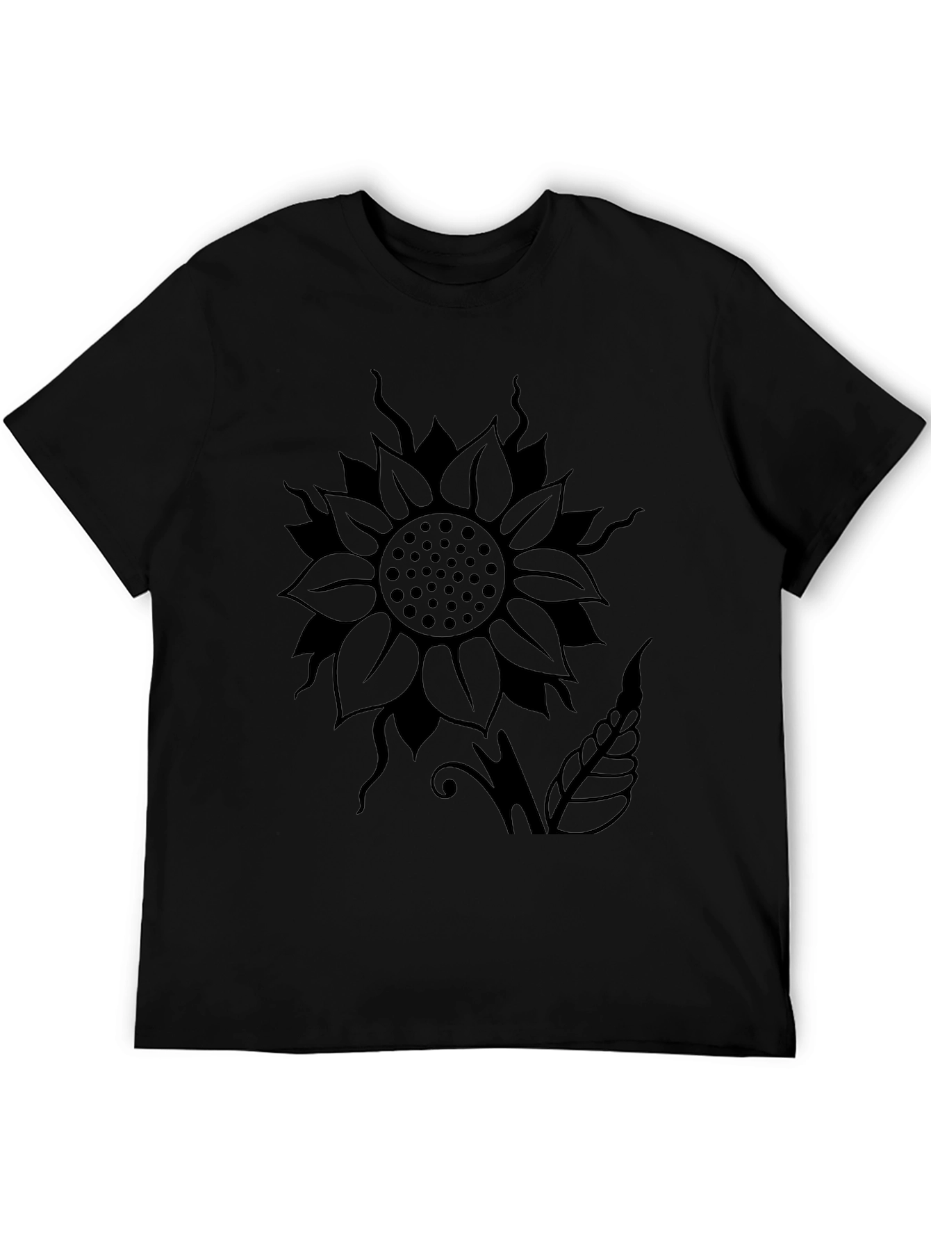 Black Sunflower Graphic Black T-Shirt | Stylish Comfort view 5