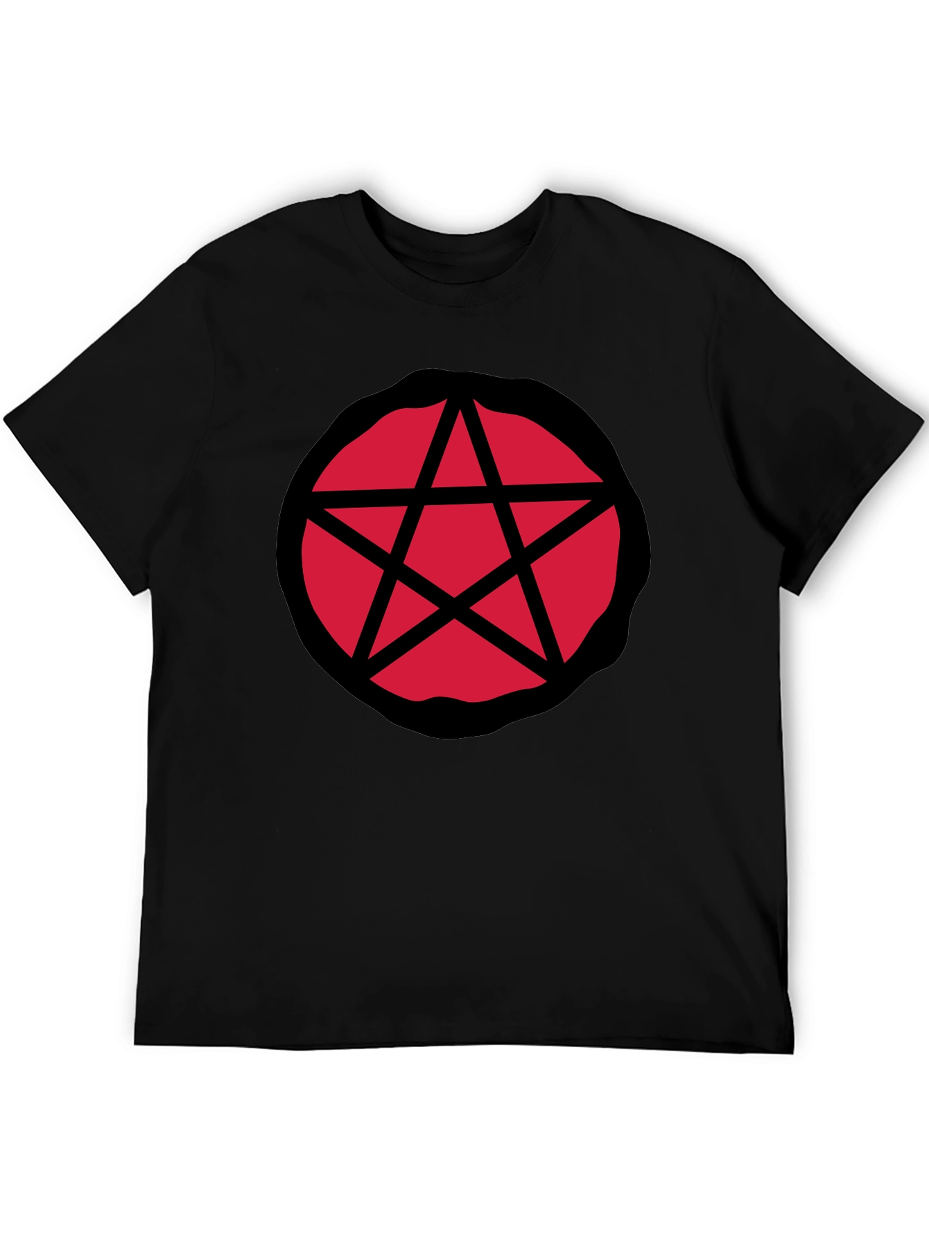 Black Red Pentagram Graphic Black T-Shirt view 5