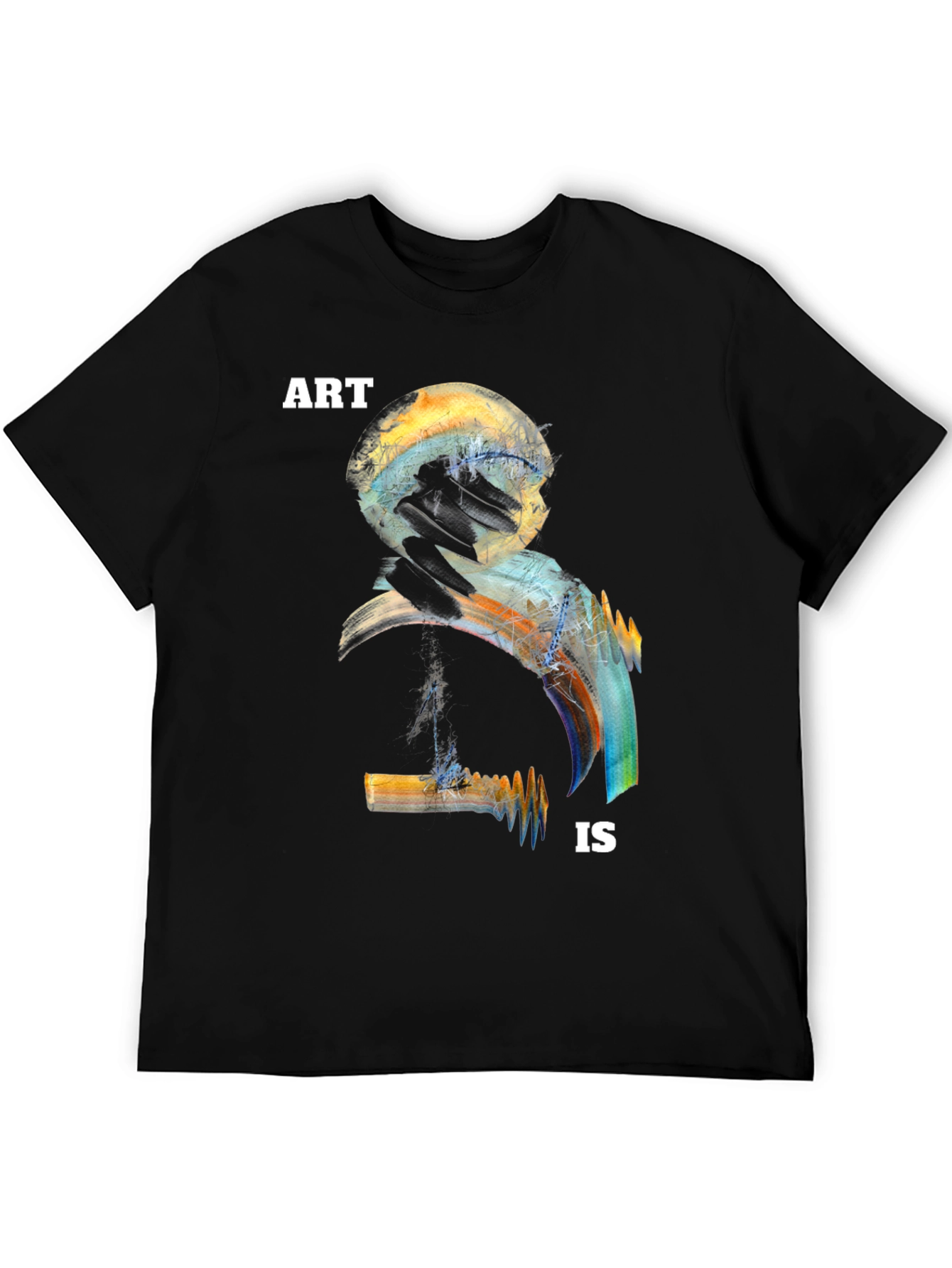 Black Abstract 'Art Is' Graphic T-Shirt view 5