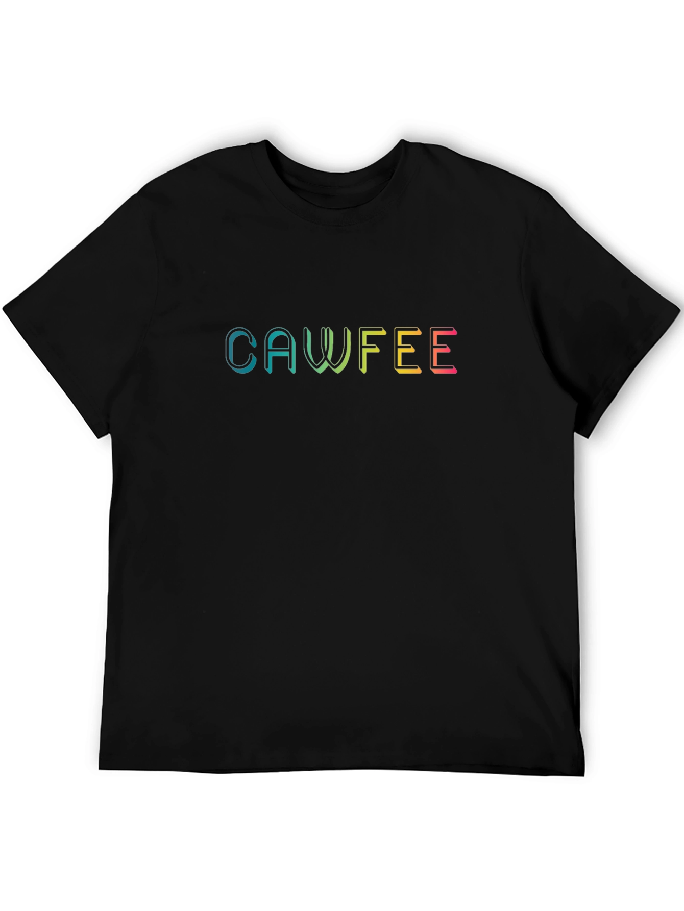 Black Funny CAWFEE T-Shirt - Casual Coffee Lover Tee view 5