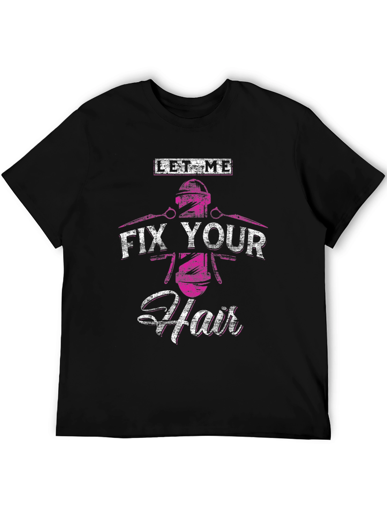 Black Let Me Fix Your Hair - Funny Barber/Stylist Graphic Tee view 5