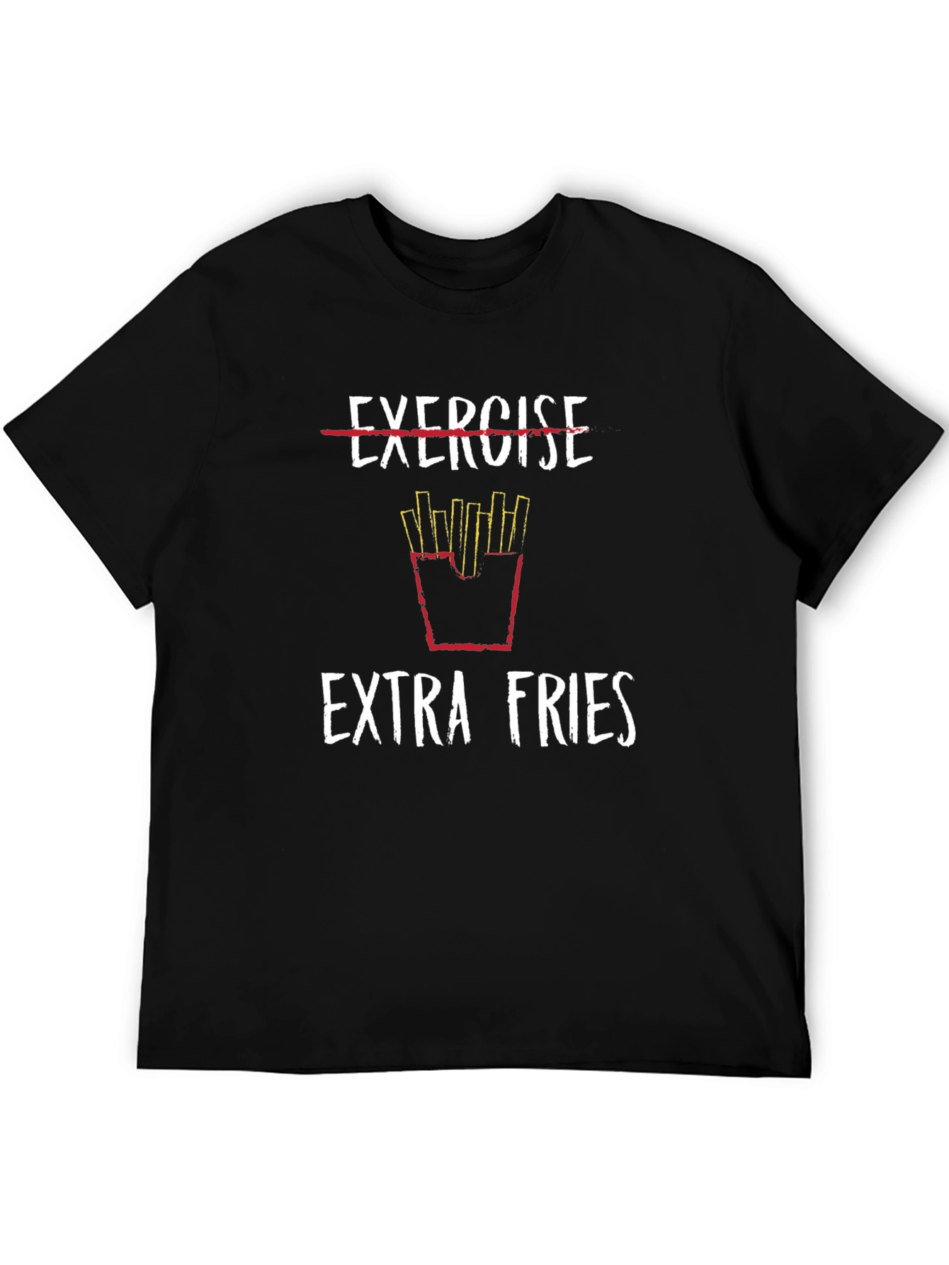 Black Extra Fries Graphic Tee - Funny Foodie T-Shirt view 5