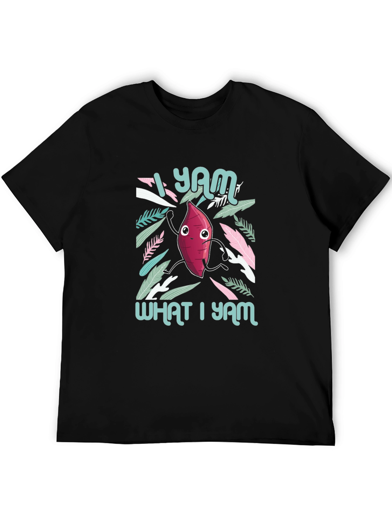 Black I Yam What I Yam Graphic Tee - Cute Sweet Potato T-Shirt view 5