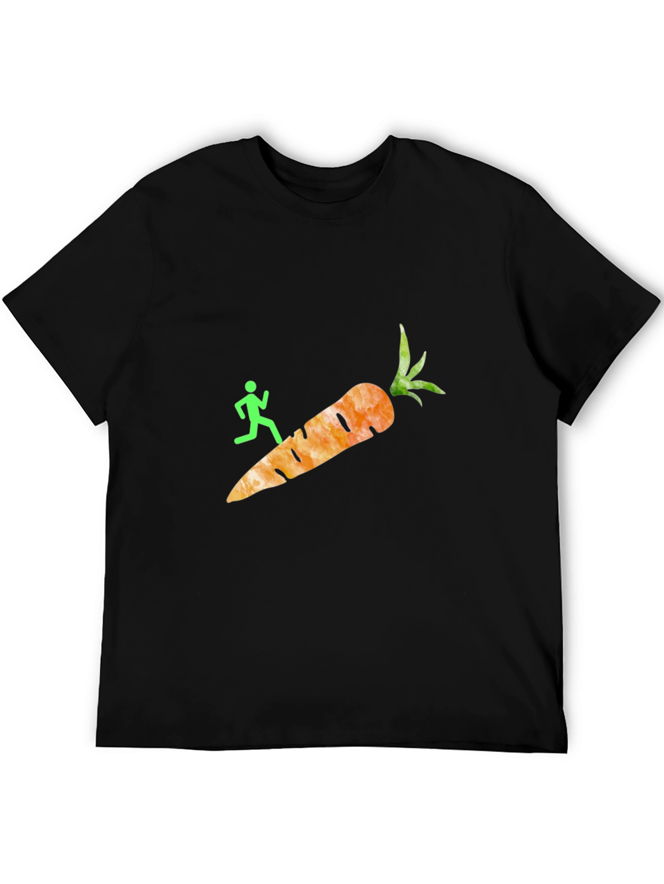 Black Running Carrot T-Shirt - Funny Graphic Tee view 5