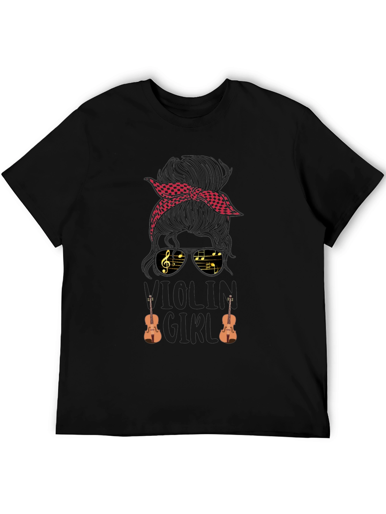 Black Violin Girl T-Shirt - Musician Bandana Tee view 5