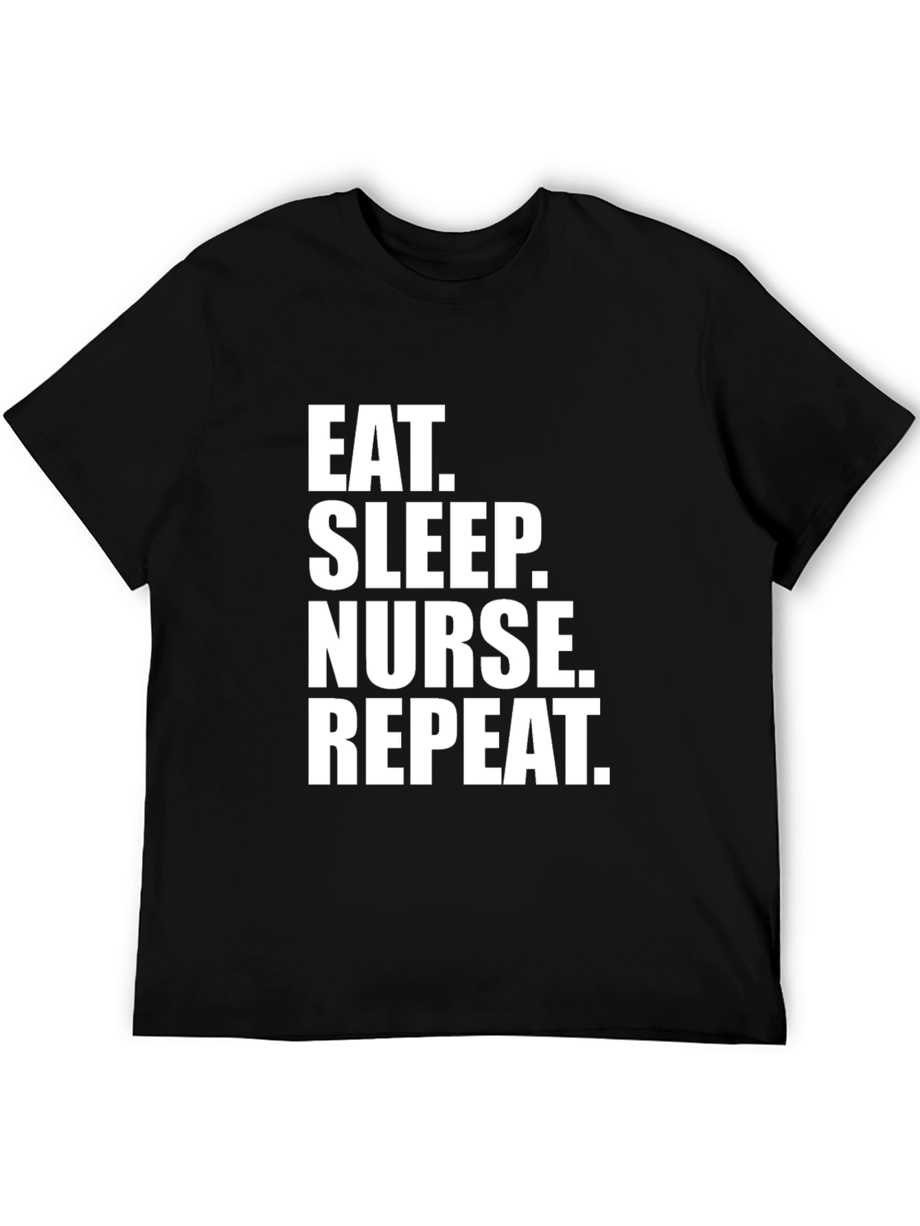 Black Eat Sleep Nurse Repeat Black T-Shirt view 5