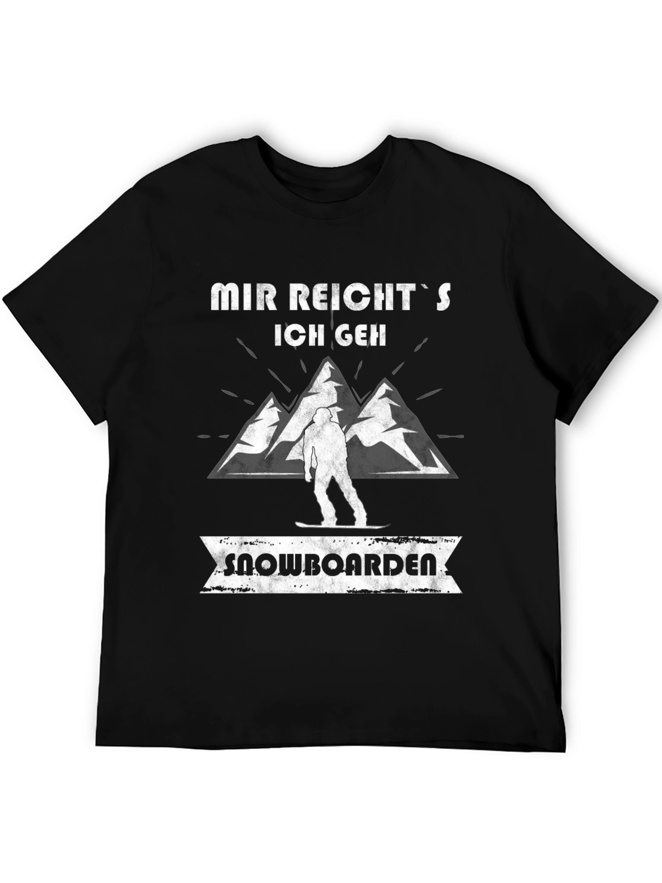 Black Mir Reicht's Snowboard T-Shirt view 5