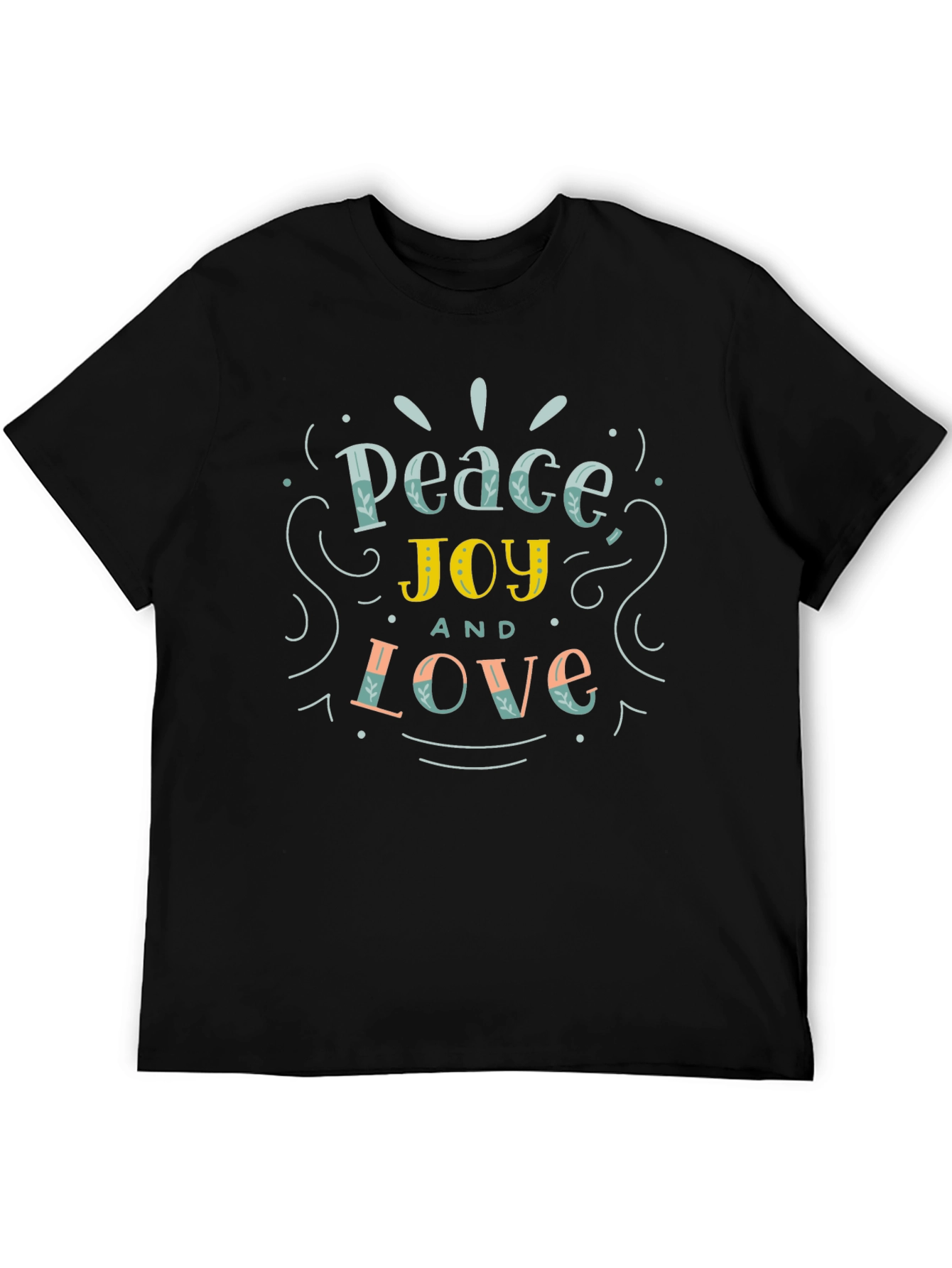 Black Peace Joy Love Graphic Tee - Black view 5