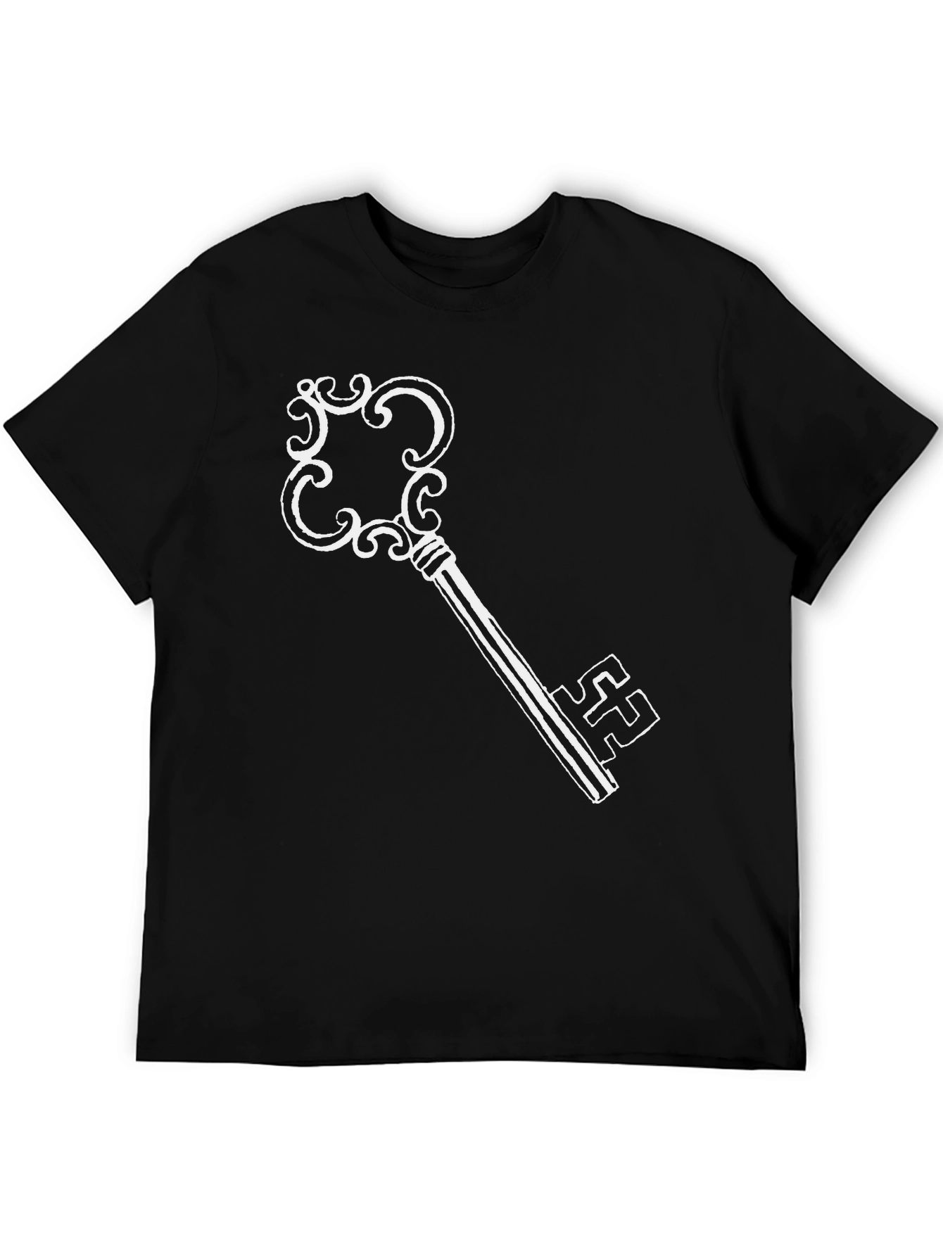 Black Vintage Key Graphic Black T-Shirt view 5