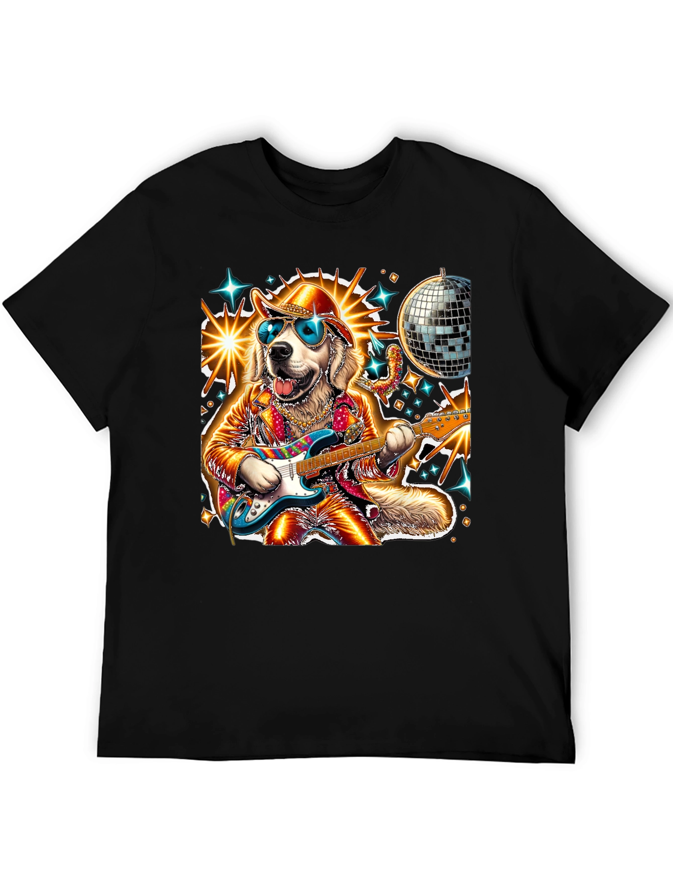 Disco Dog Guitarist Graphic Tee - 5