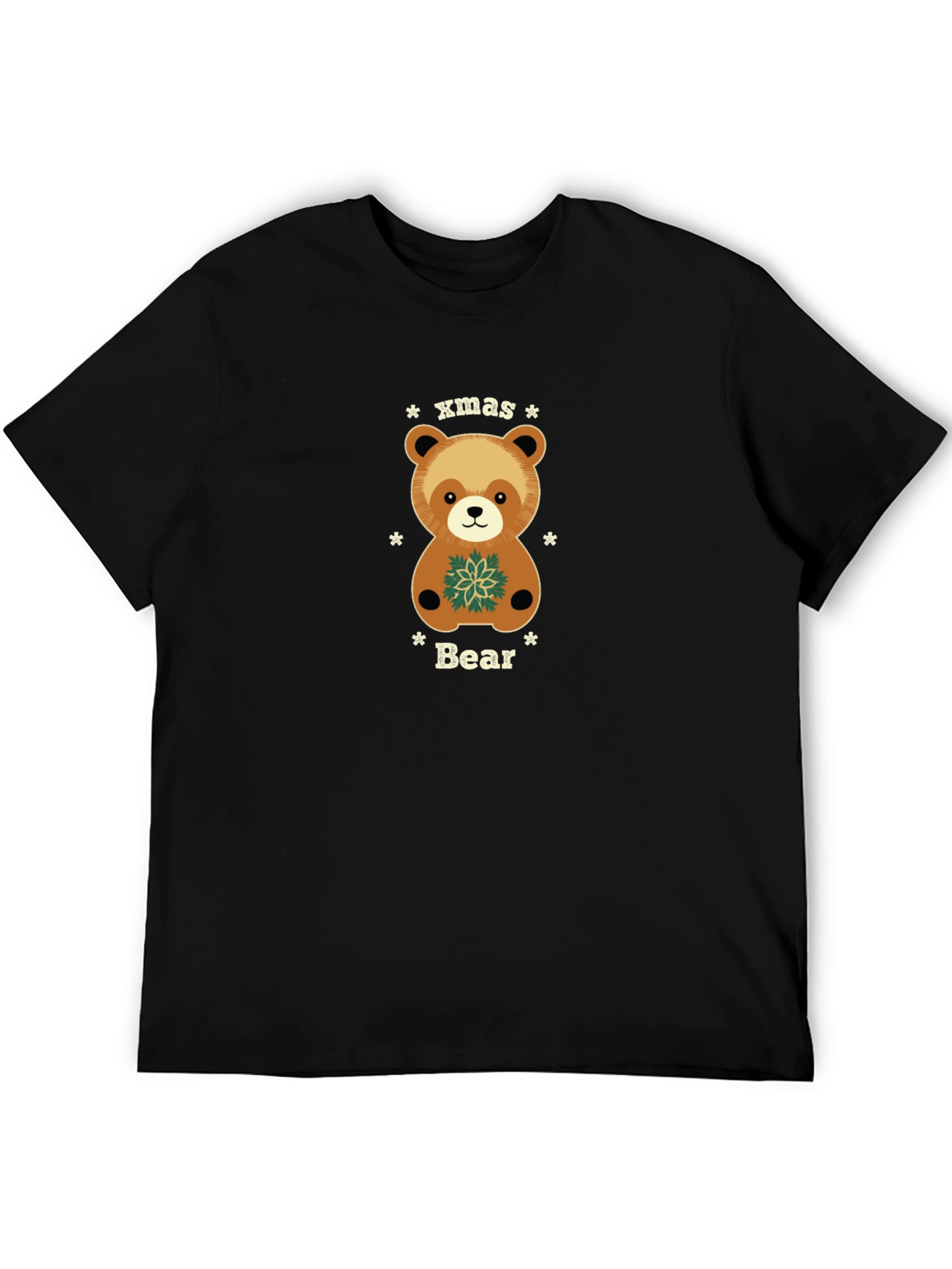 Black Xmas Bear Holiday T-Shirt view 5