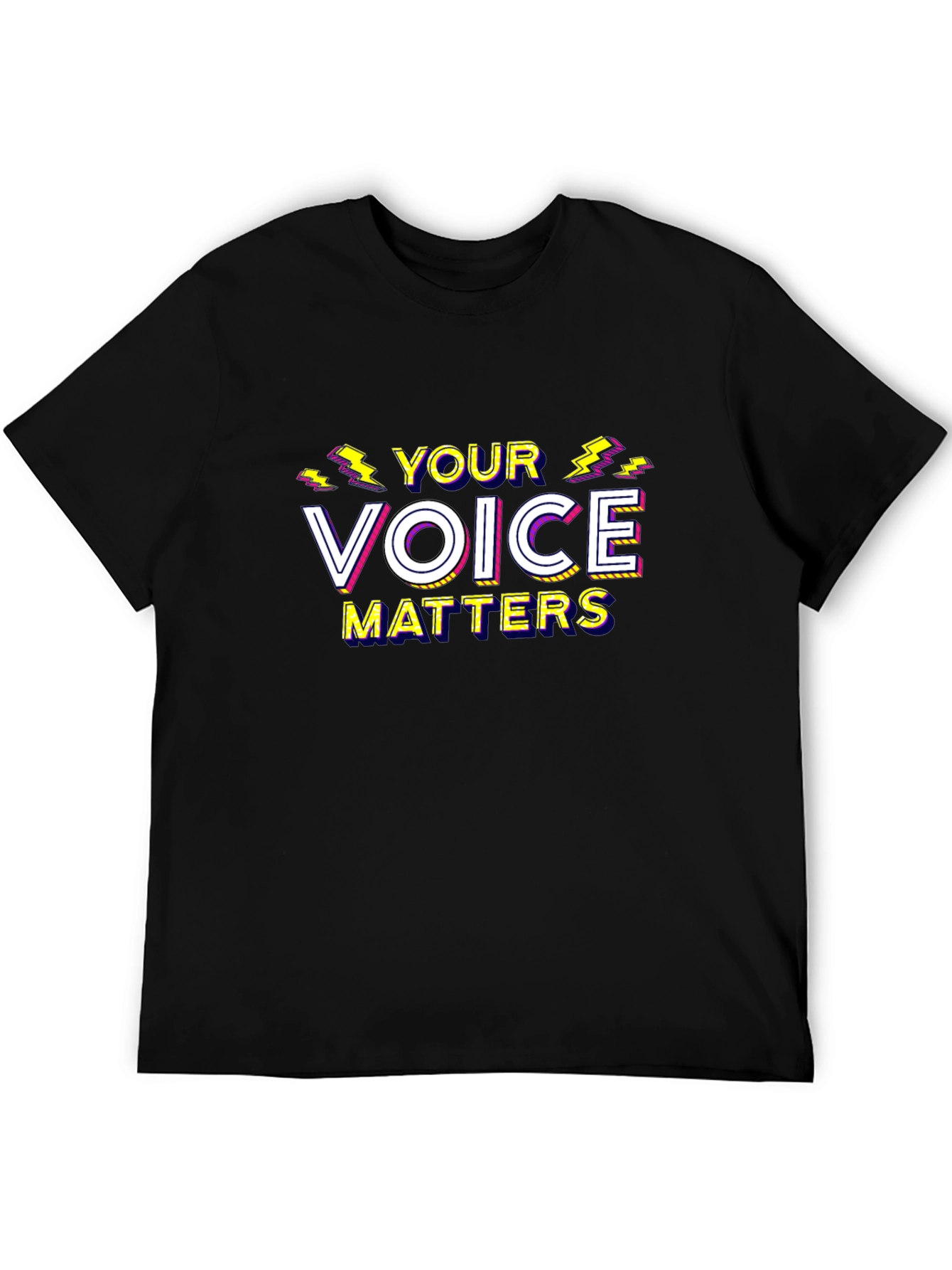 Black Your Voice Matters Graphic T-Shirt view 5