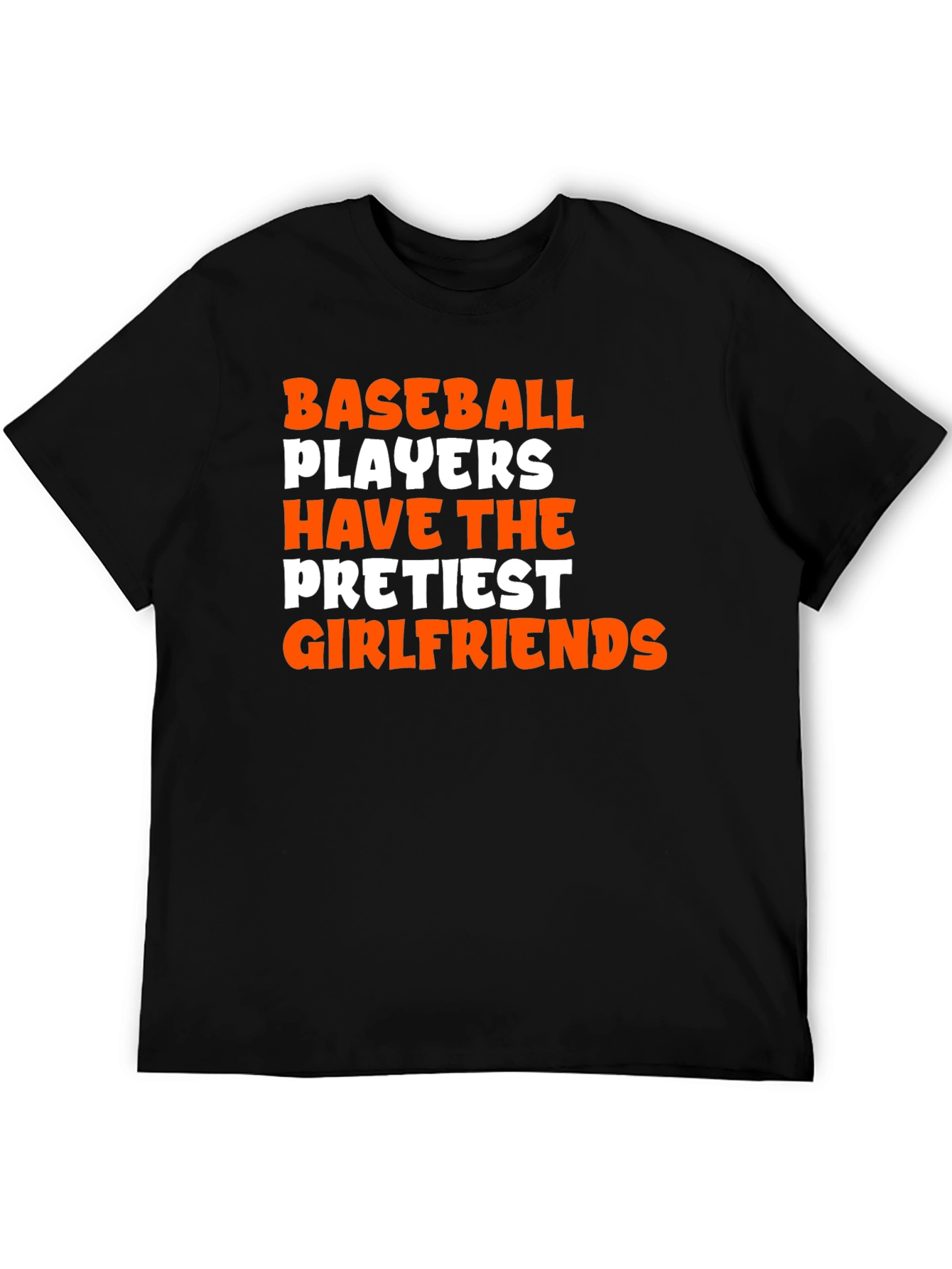 Black Baseball Player Prettiest Girlfriend Graphic T-Shirt view 5