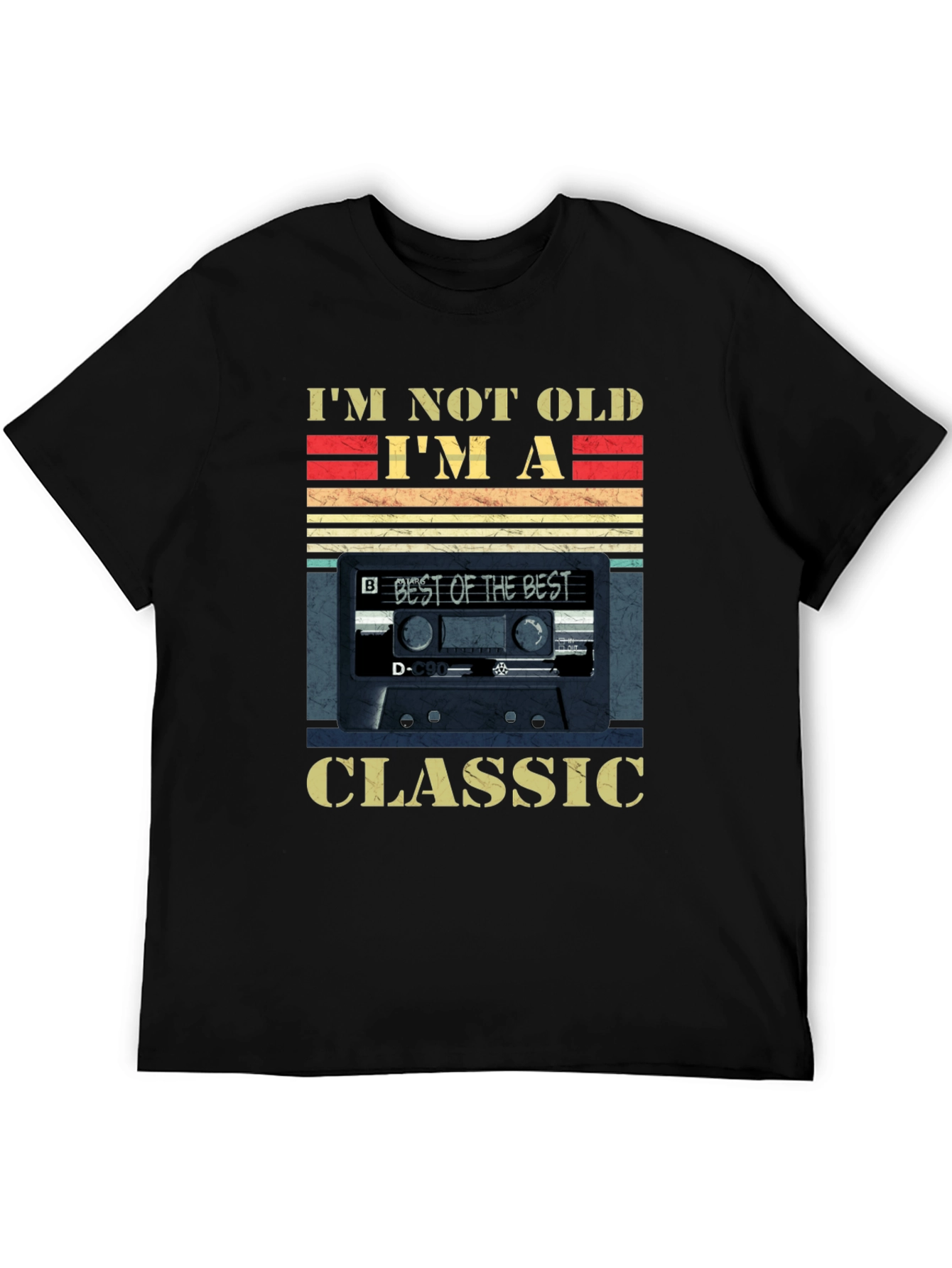 Black I'm Not Old I'm A Classic Cassette Tape T-Shirt view 5