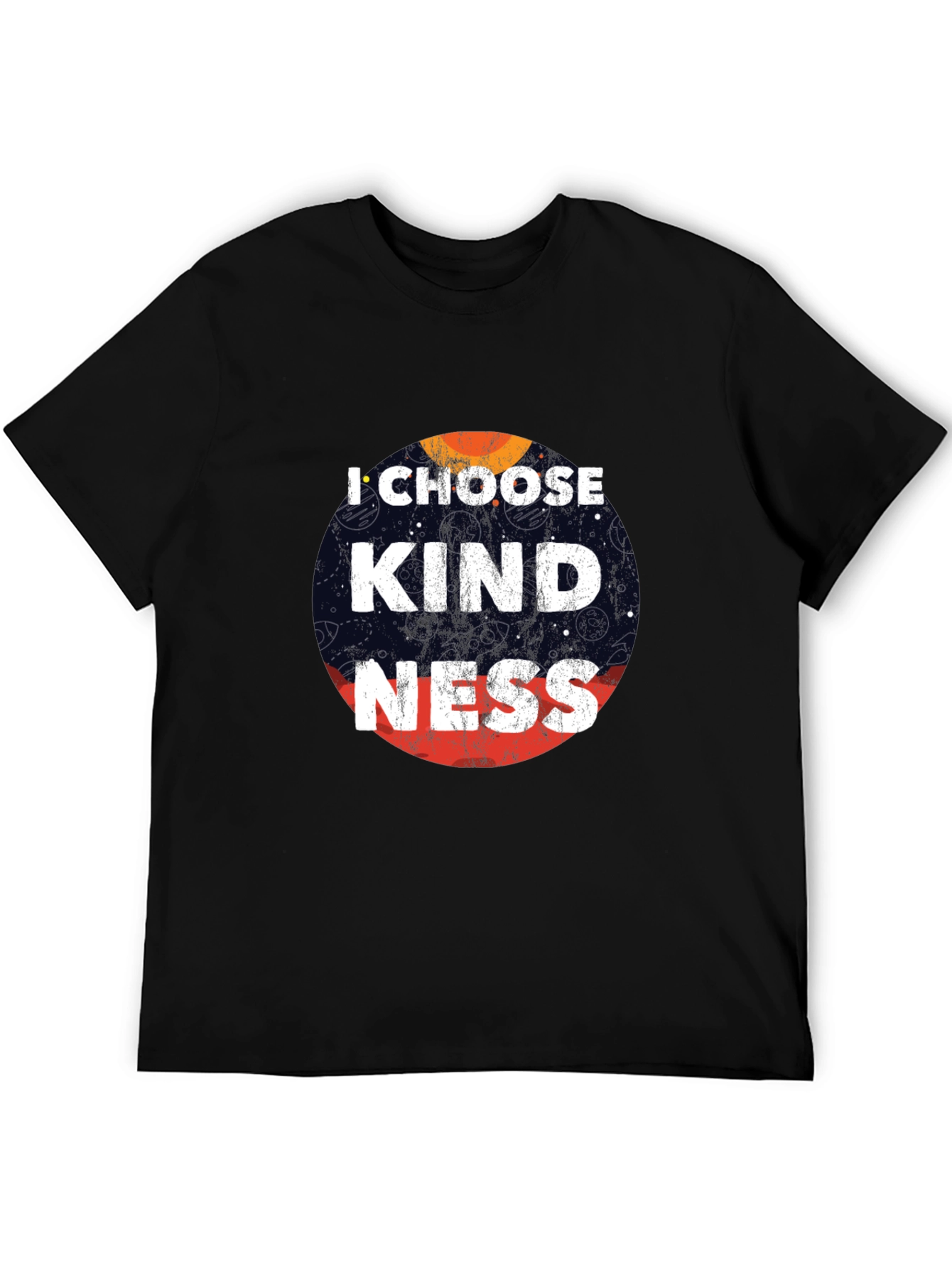 Black I Choose Kindness Graphic Tee - Black Cotton Casual T-Shirt view 5