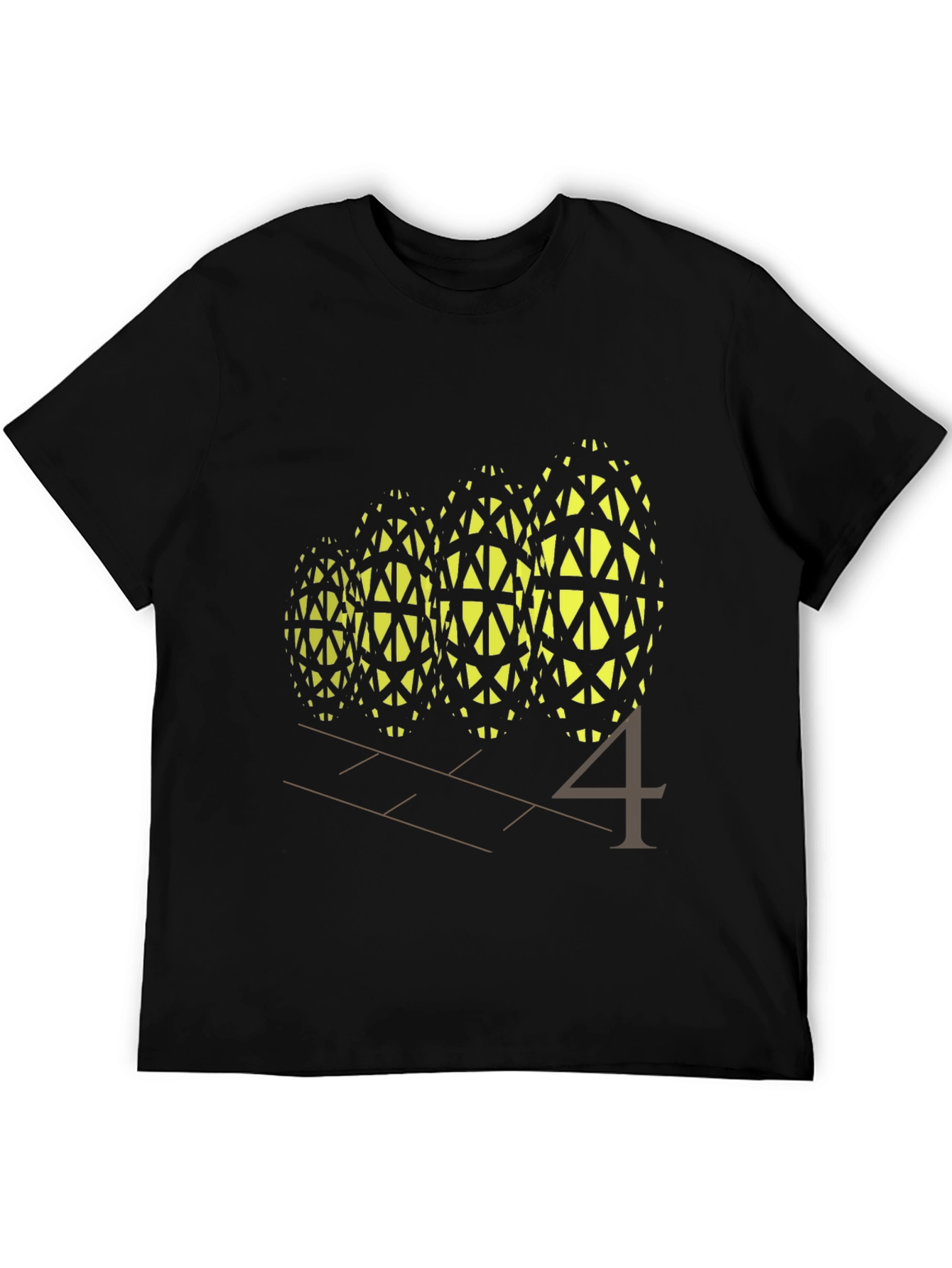Black Abstract Geometric Pattern Tee view 5