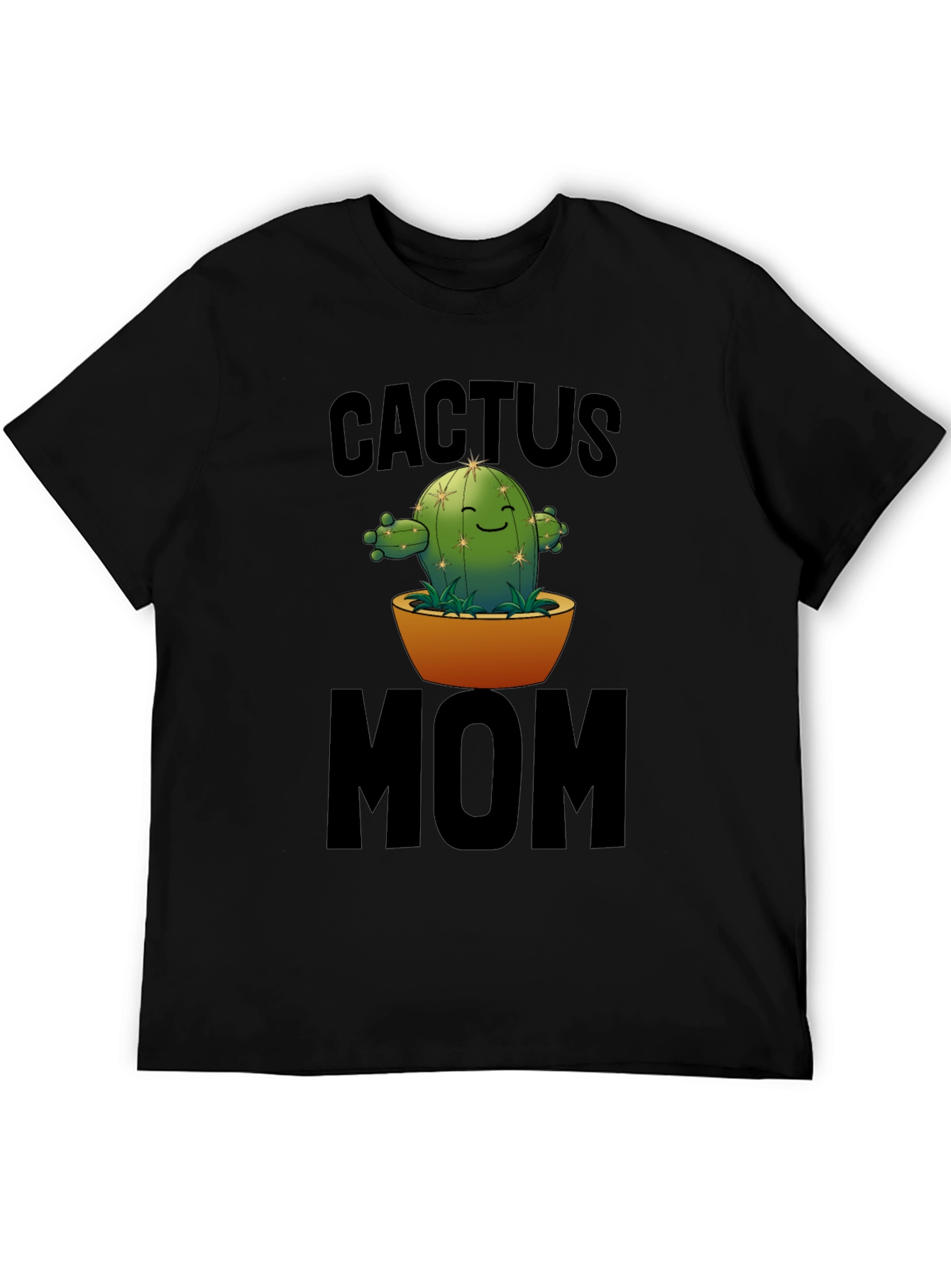 Black Cactus Mom Graphic Tee - Unisex Crew Neck view 5