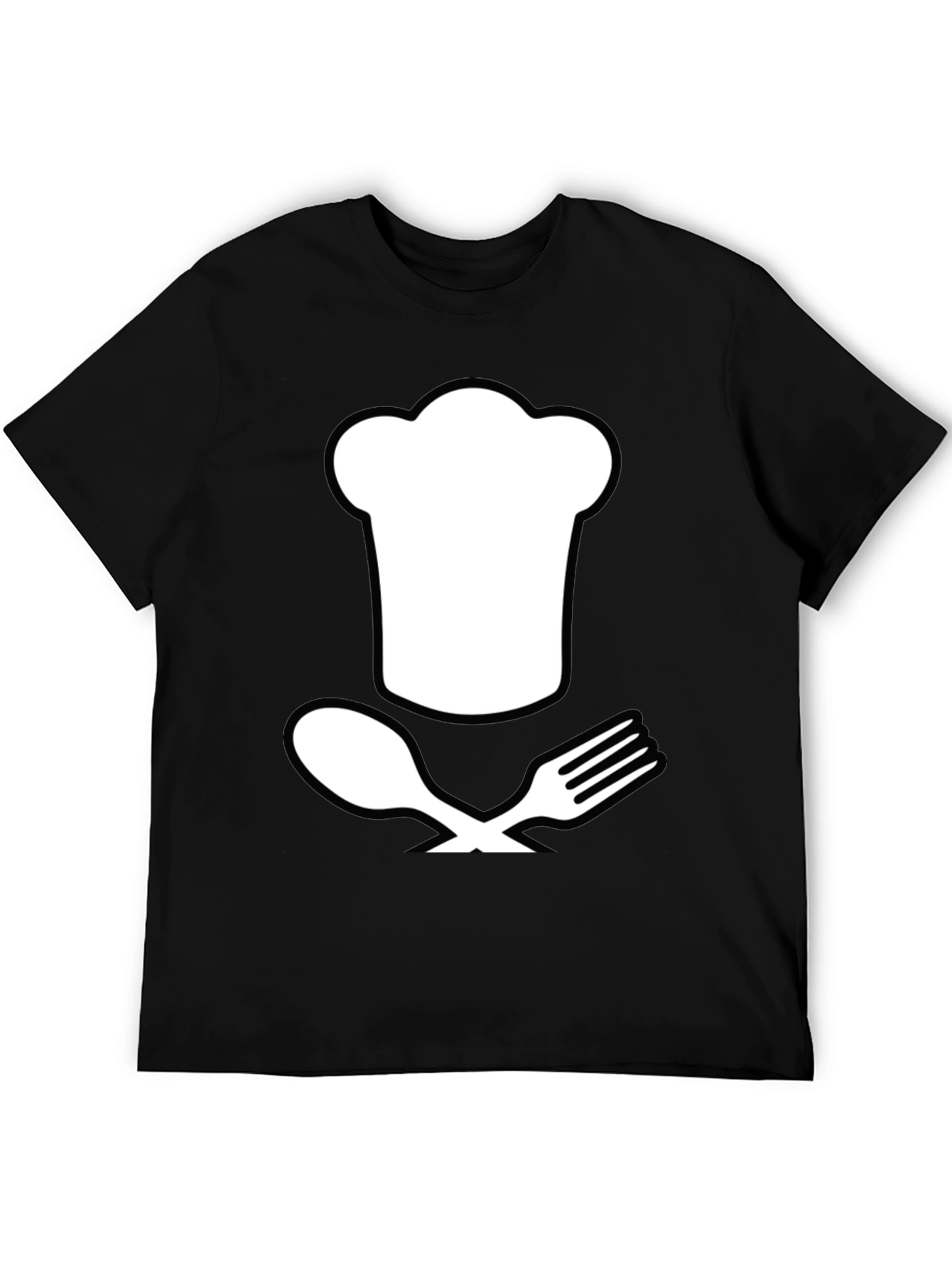 Black Chef Hat and Utensils T-Shirt view 5
