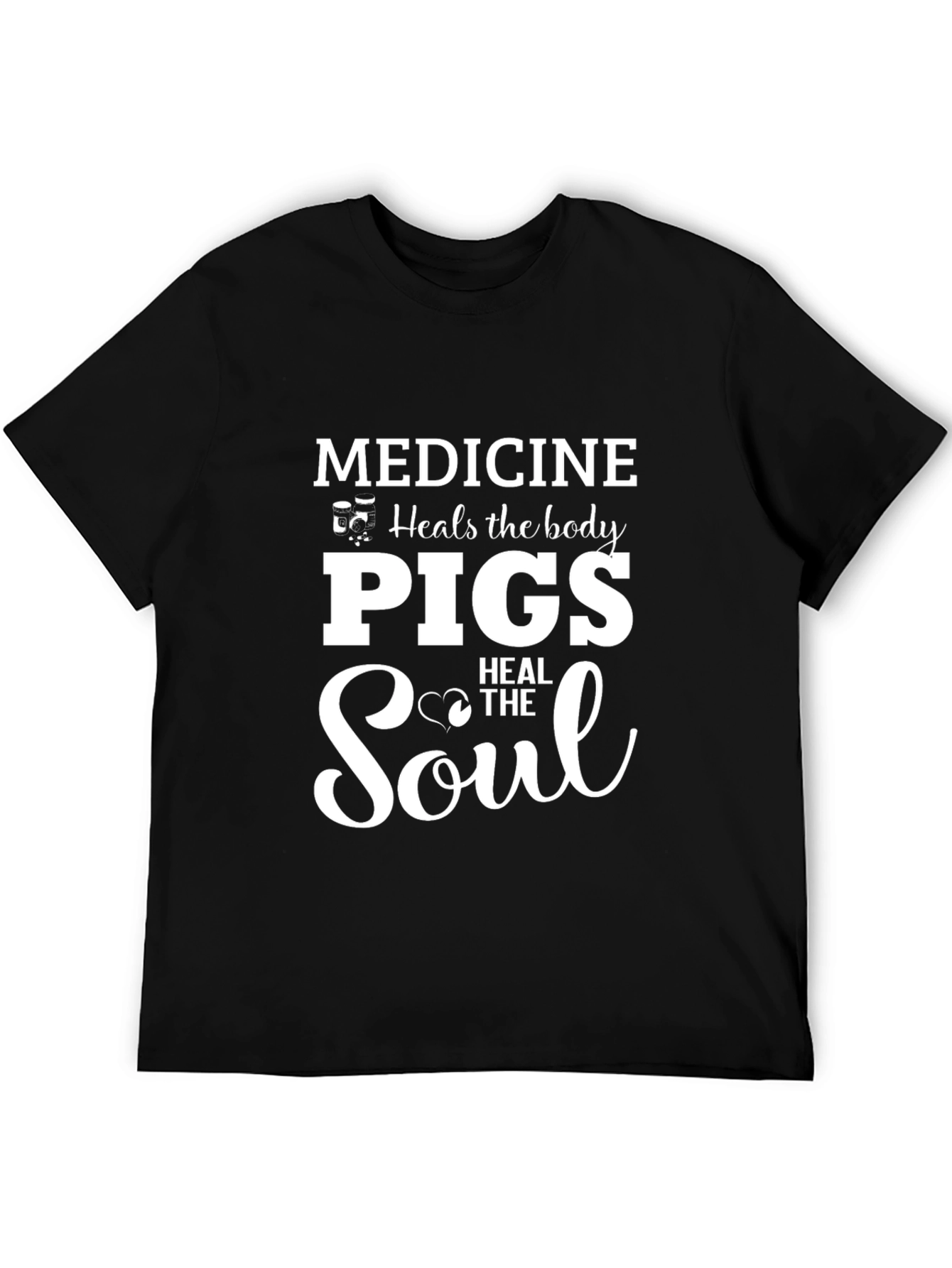 Black Medicine Heals the Body, Pigs Heal the Soul T-Shirt view 5