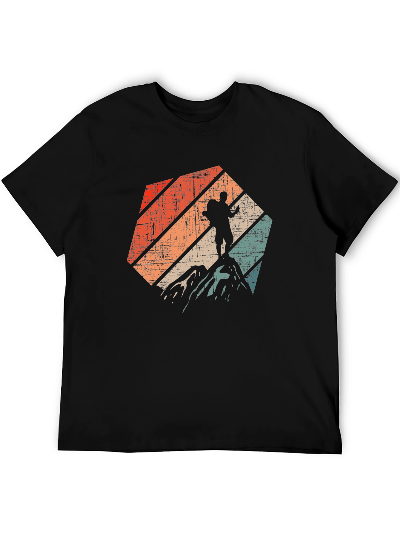 Black Vintage Hiker T-Shirt - Mountain Adventure Tee view 5