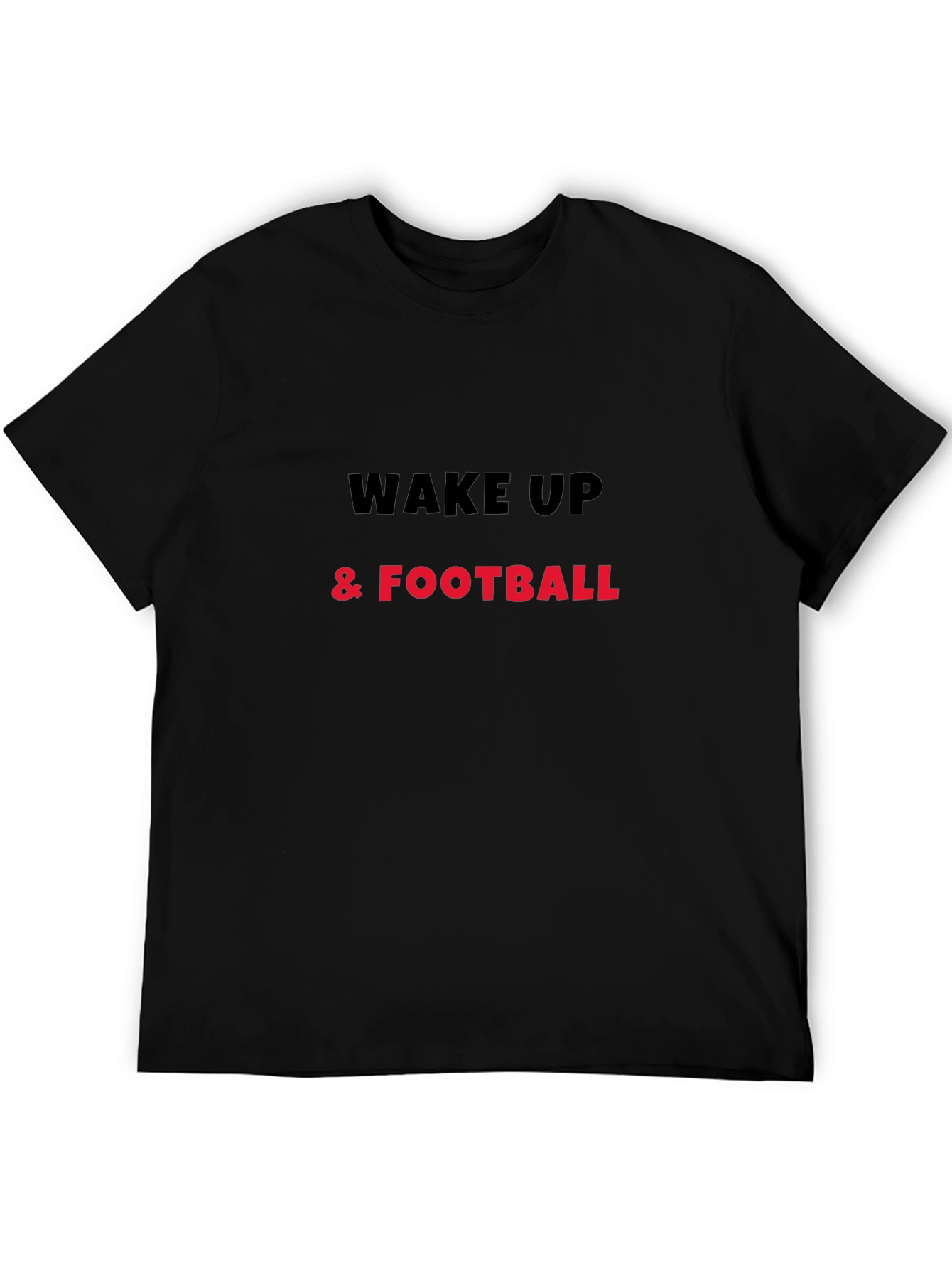 Black Wake Up & Football Black Graphic Tee view 5