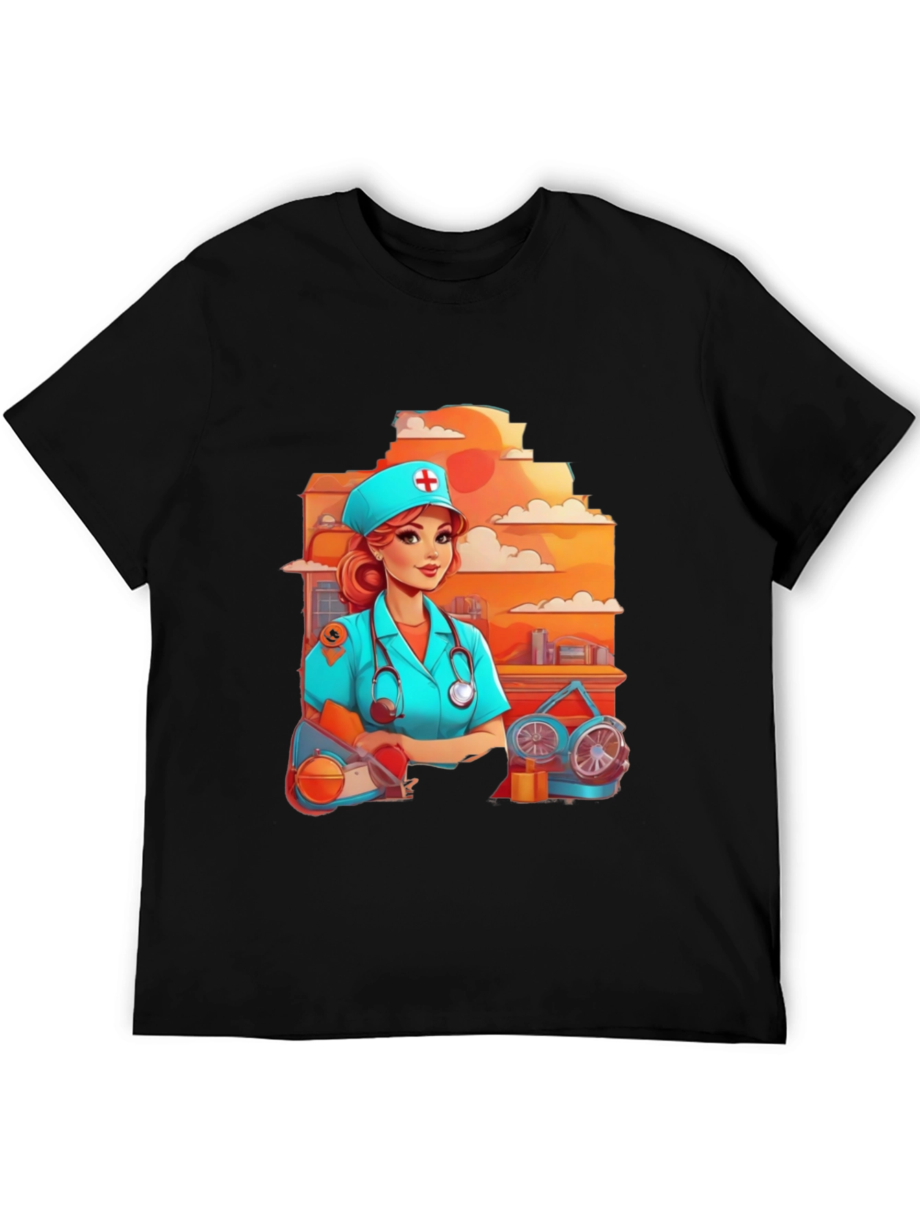 Black Nurse Graphic T-Shirt - Unisex Style view 5