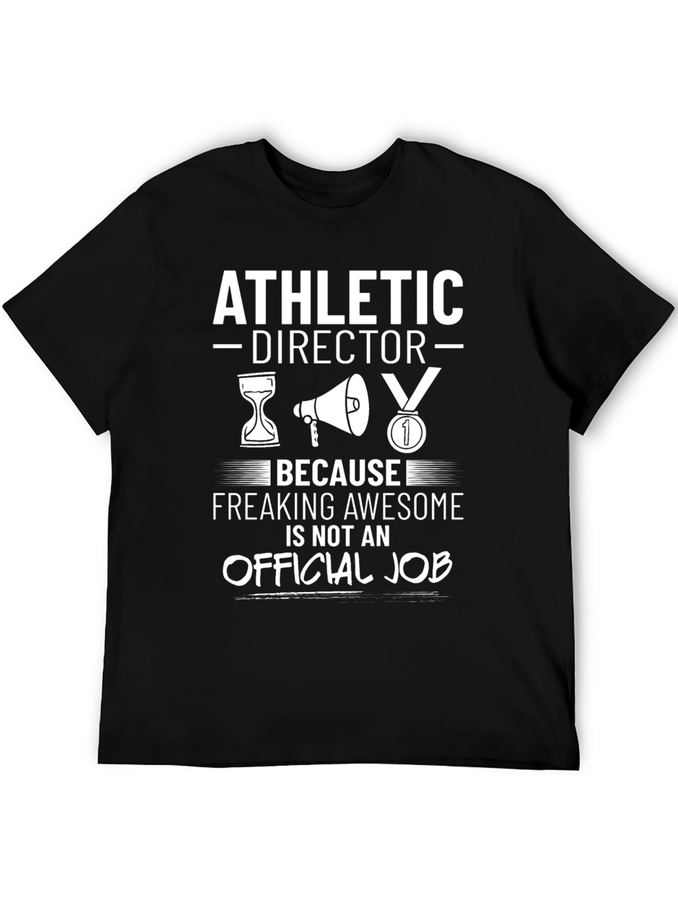 Black Athletic Director T-Shirt - Freaking Awesome Job Tee view 5