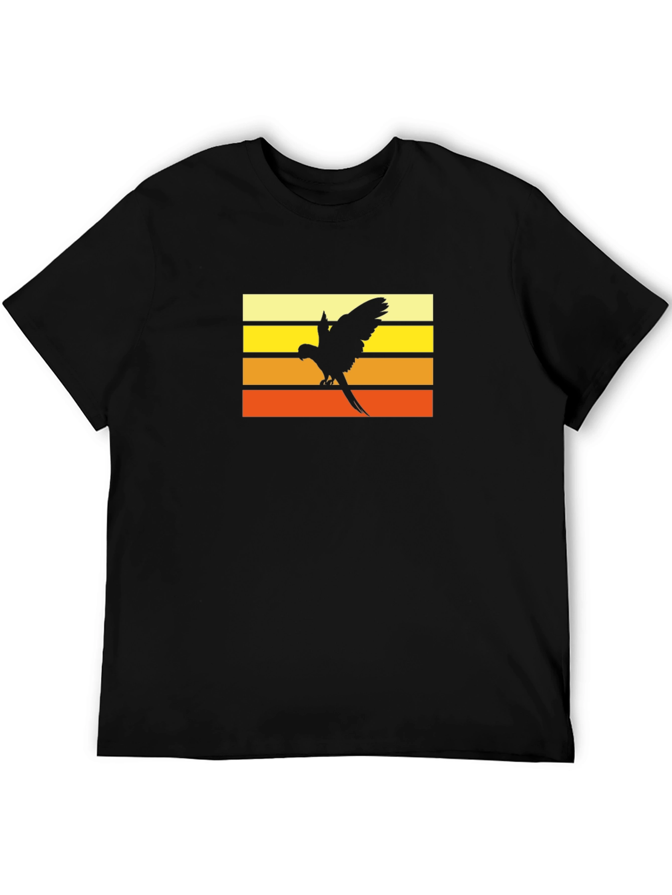 Black Retro Parrot T-Shirt - Vintage Style Bird Graphic Tee view 5